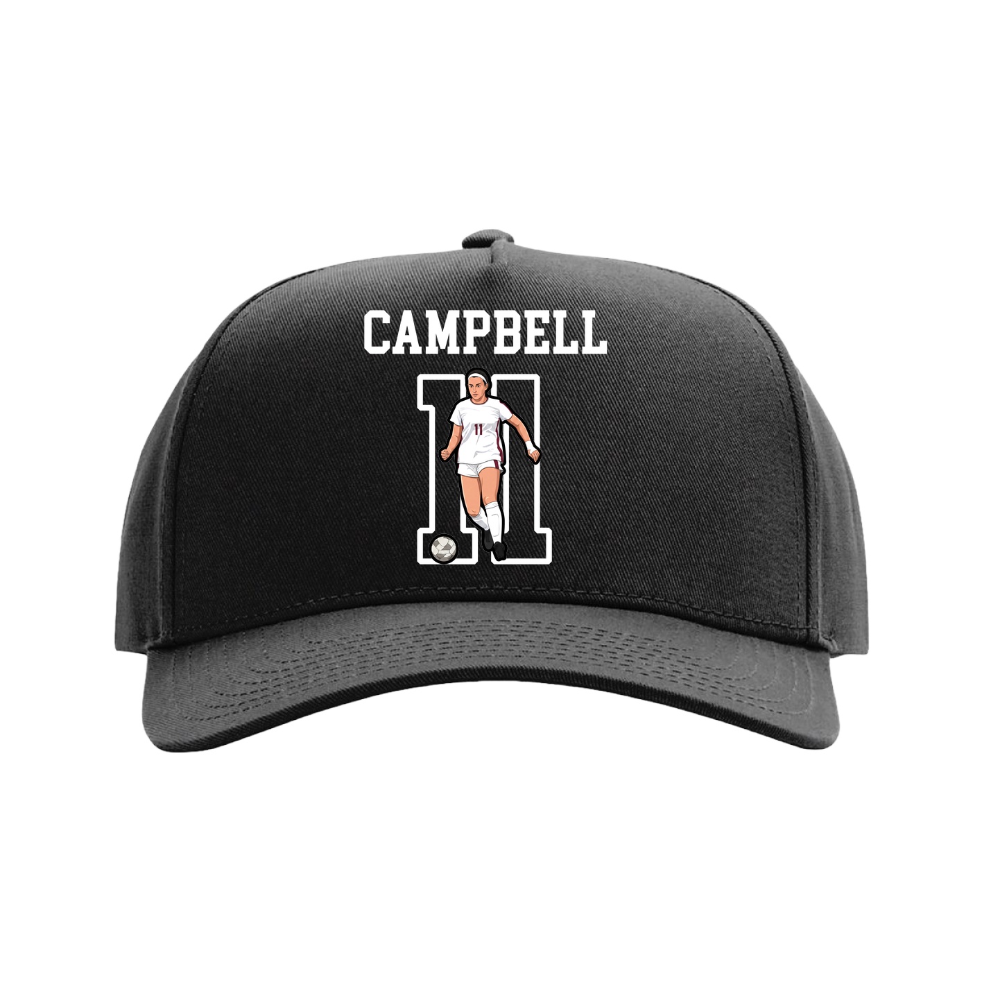 Full Fabric Five-Panel Champ Cap — Shirsey in Black