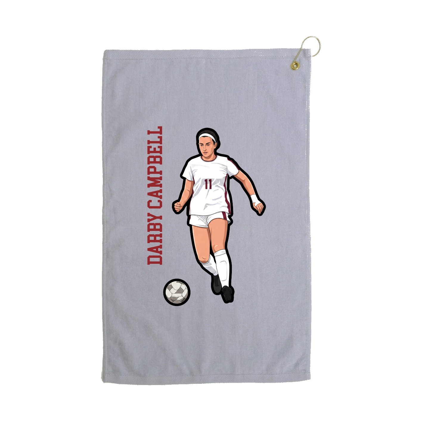 Golf Towel — Name Vertical in Grey
