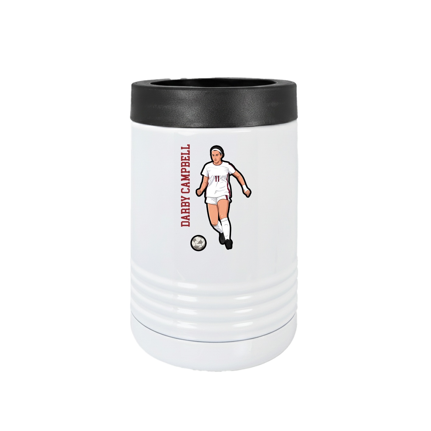 Beverage Holder — Name Vertical in White