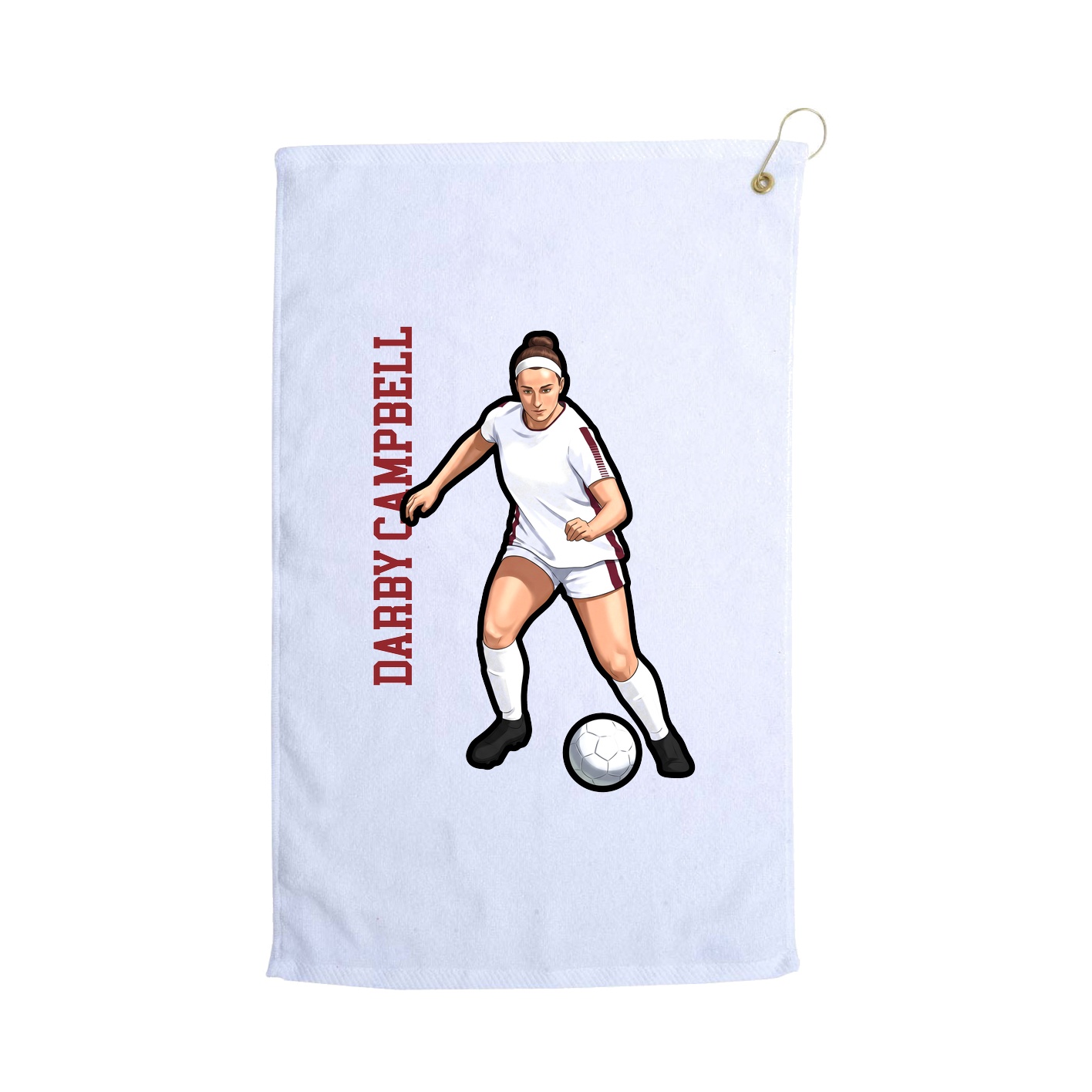 Golf Towel — Name Vertical in White