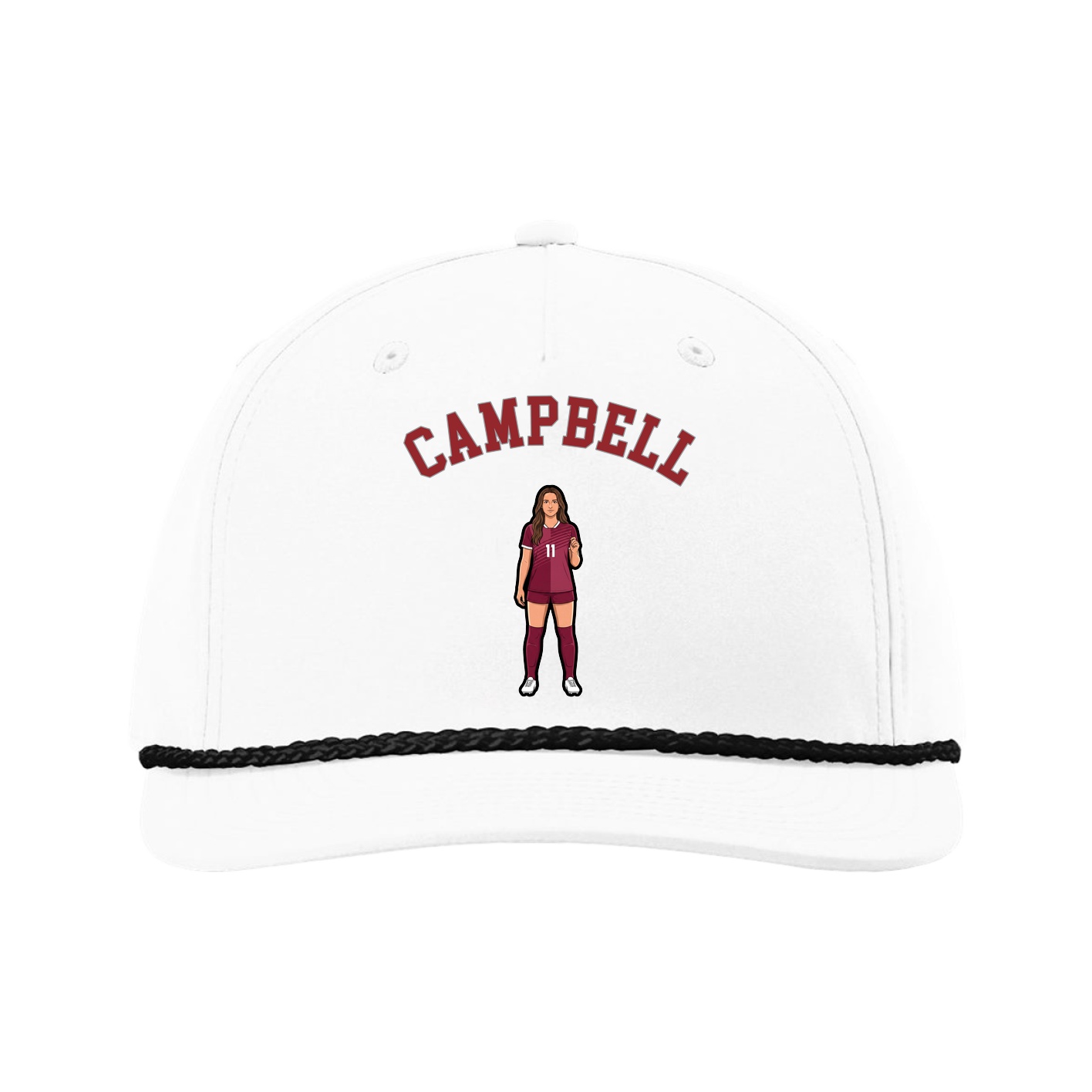 Five-Panel Classic Rope Cap — Shirsey Arch in White