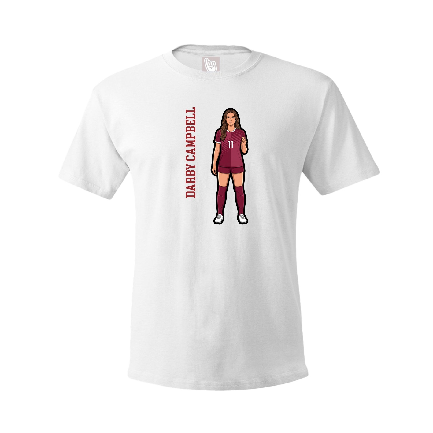 Tee — Name Vertical in White