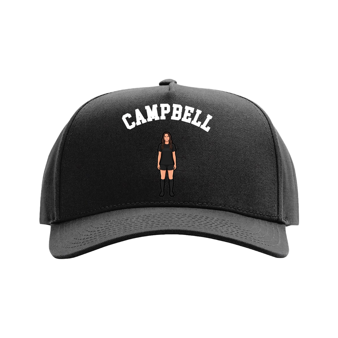 Full Fabric Five-Panel Champ Cap — Shirsey Arch in Black