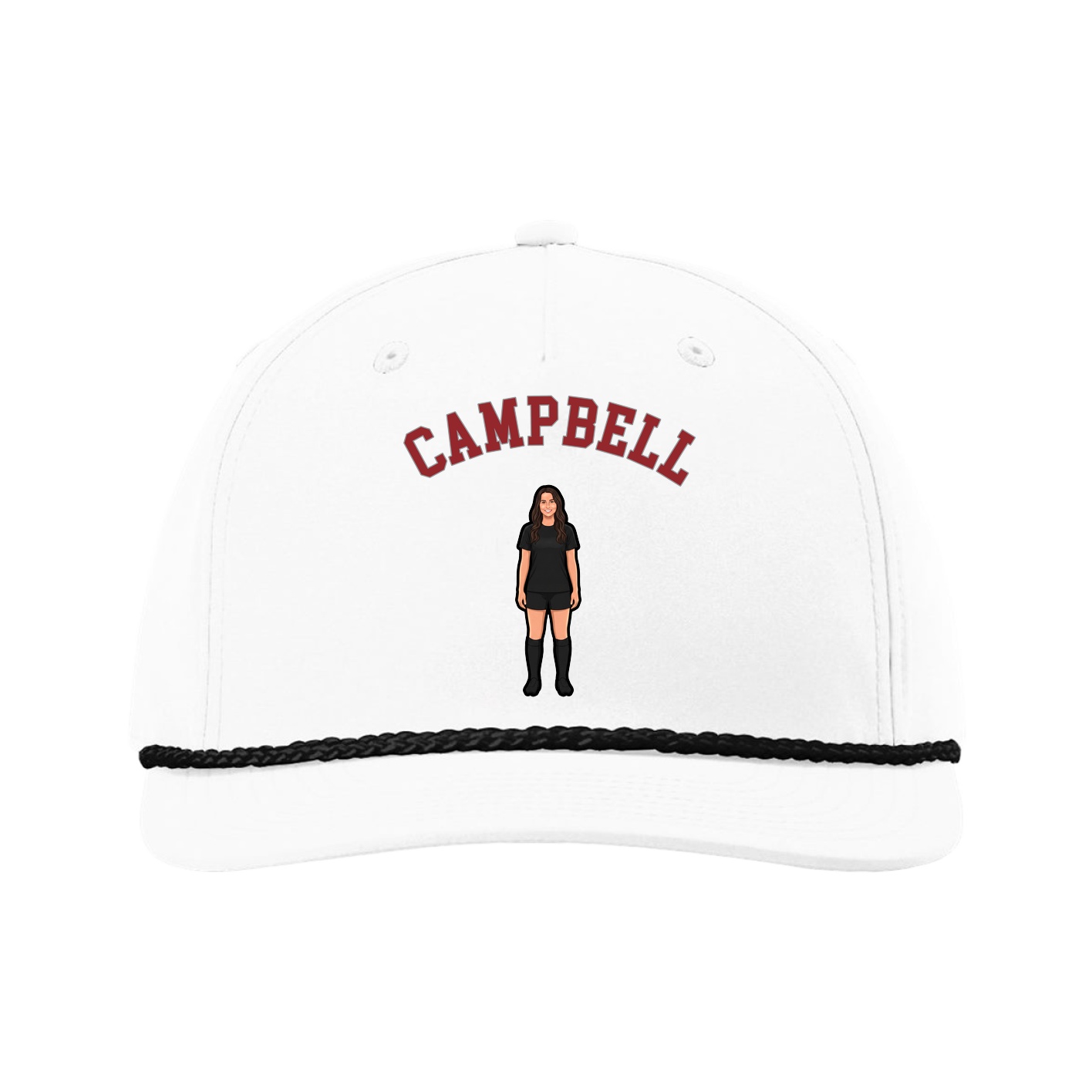 Five-Panel Classic Rope Cap — Shirsey Arch in White