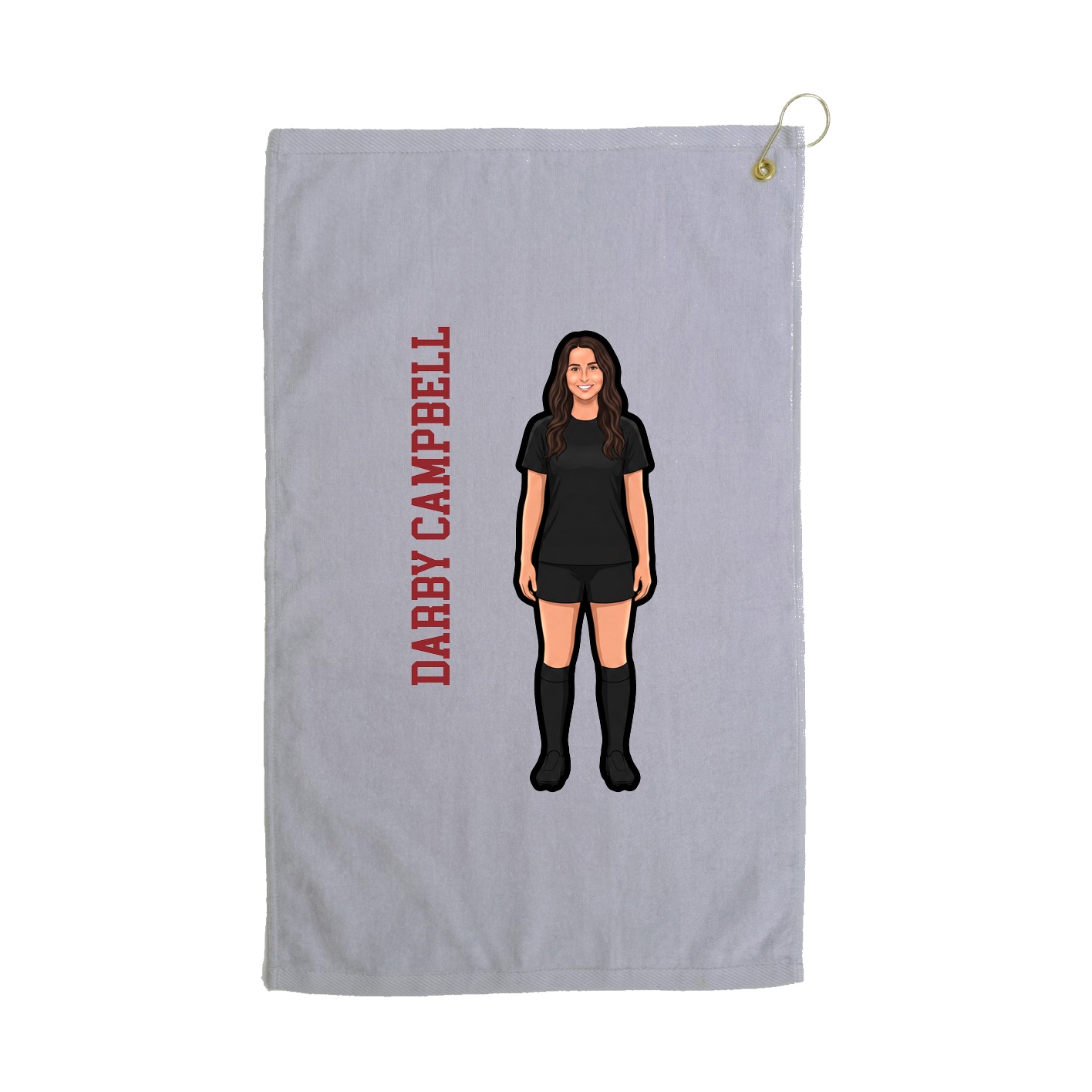 Golf Towel — Name Vertical in Grey