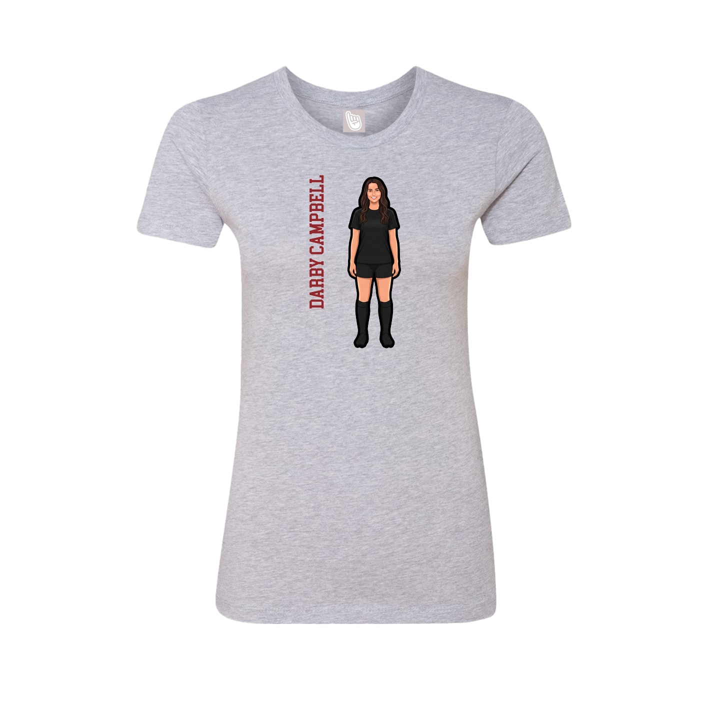 Womens Tee — Name Vertical in Grey