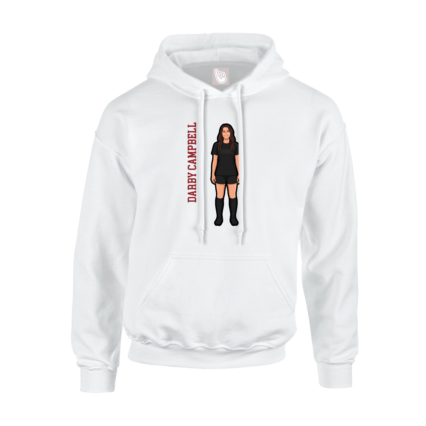 Hoodie — Name Vertical in White