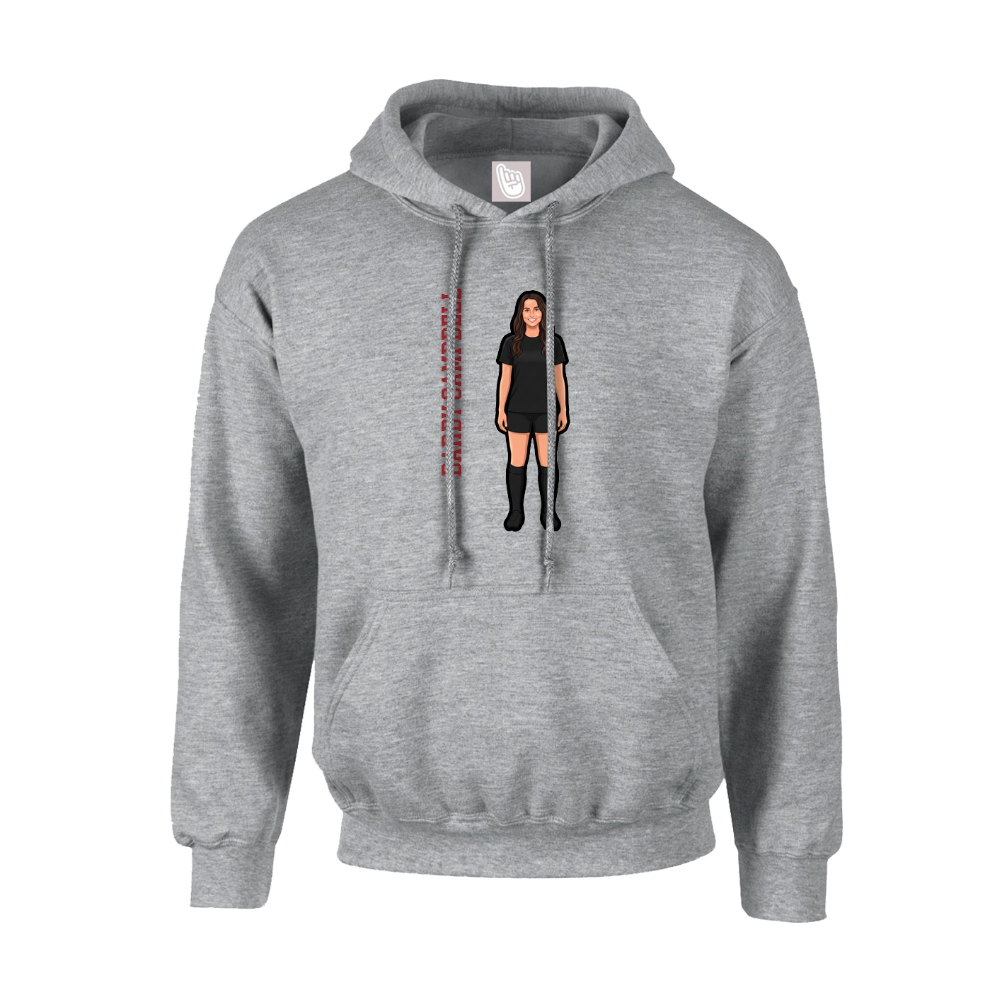 Youth Hoodie — Name Vertical in Grey