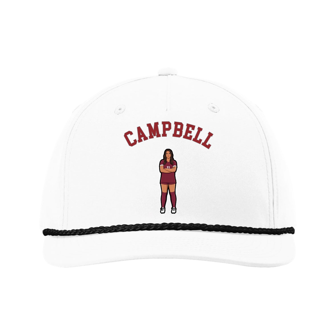 Five-Panel Classic Rope Cap — Shirsey Arch in White