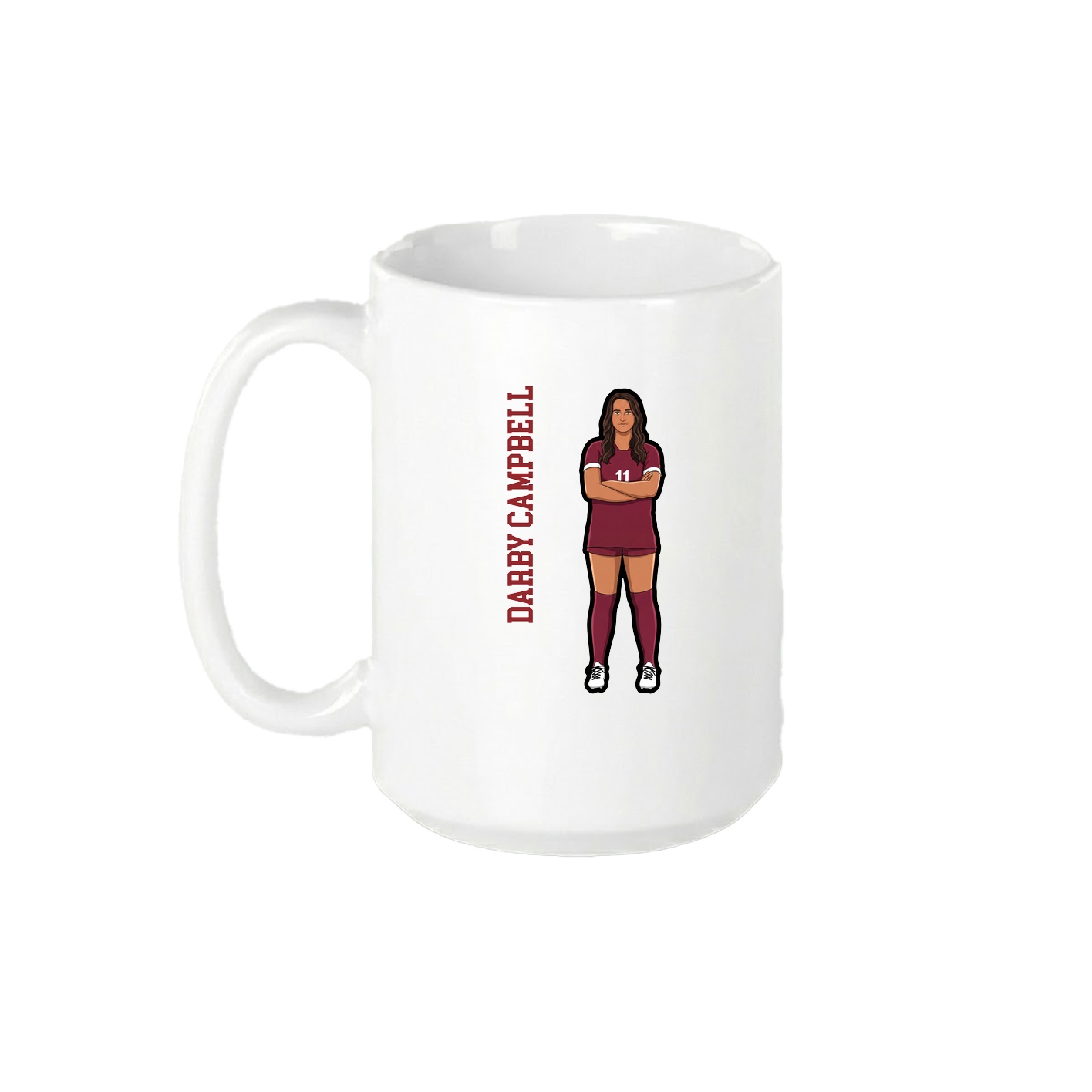 15oz Coffee Mug — Name Vertical in White