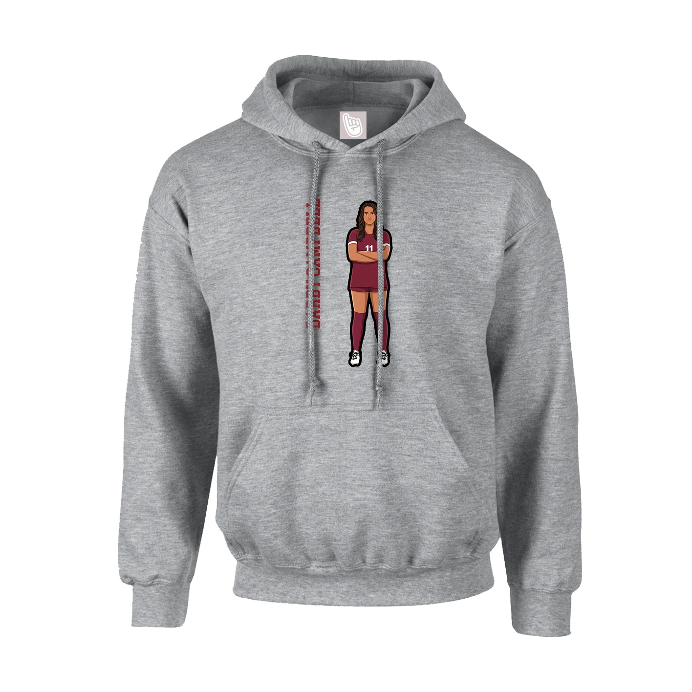 Hoodie — Name Vertical in Grey