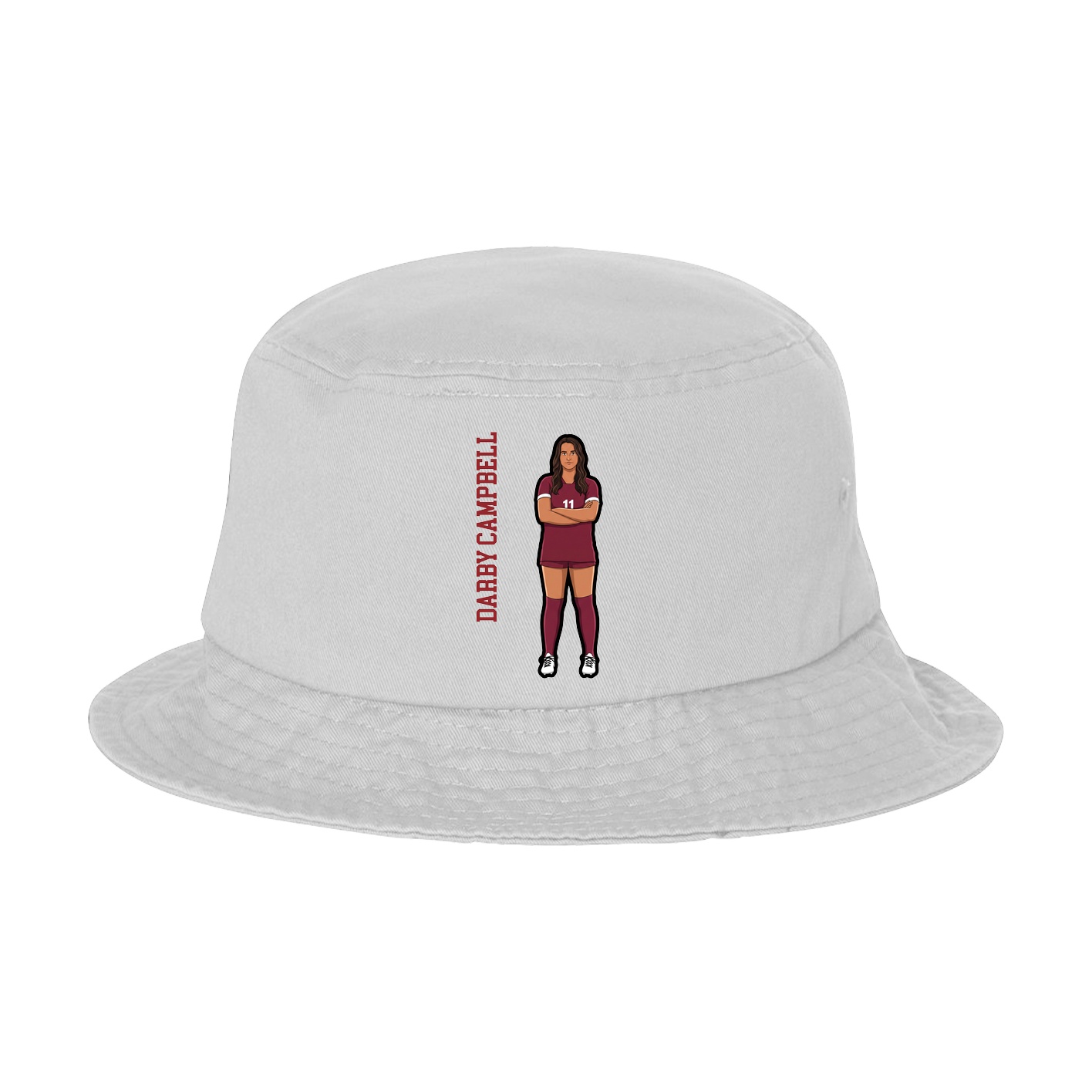 Bucket Cap — Name Vertical in White