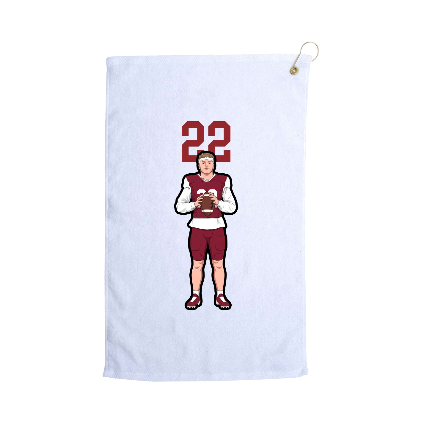 Golf Towel — Number Top in White