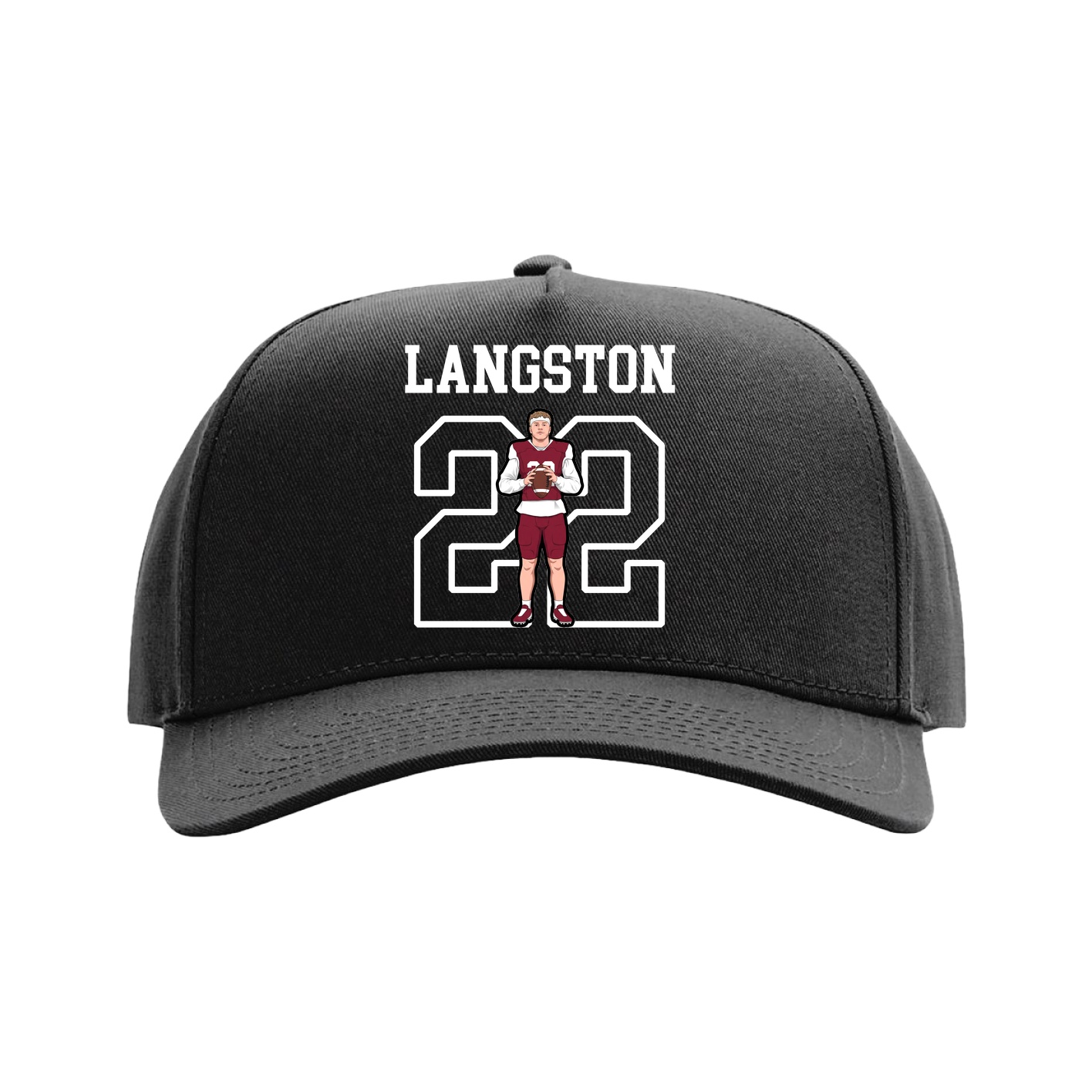 Full Fabric Five-Panel Champ Cap — Shirsey in Black