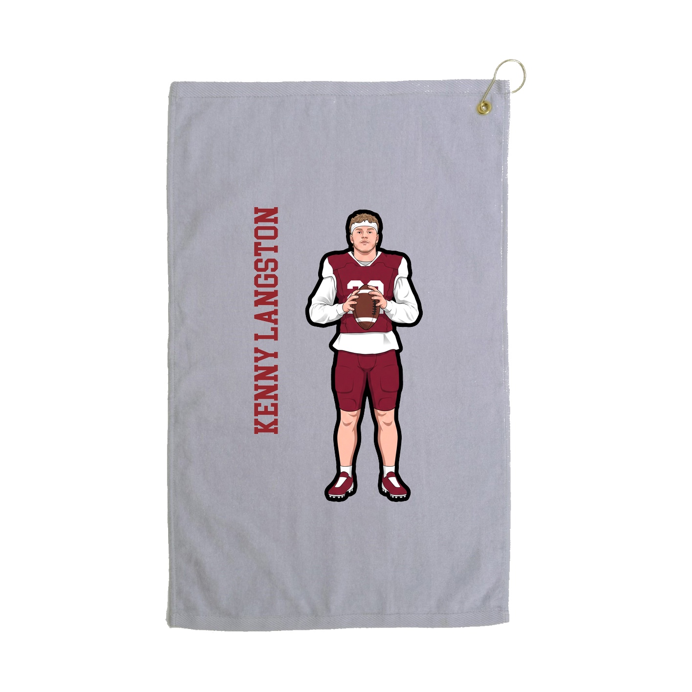 Golf Towel — Name Vertical in Grey