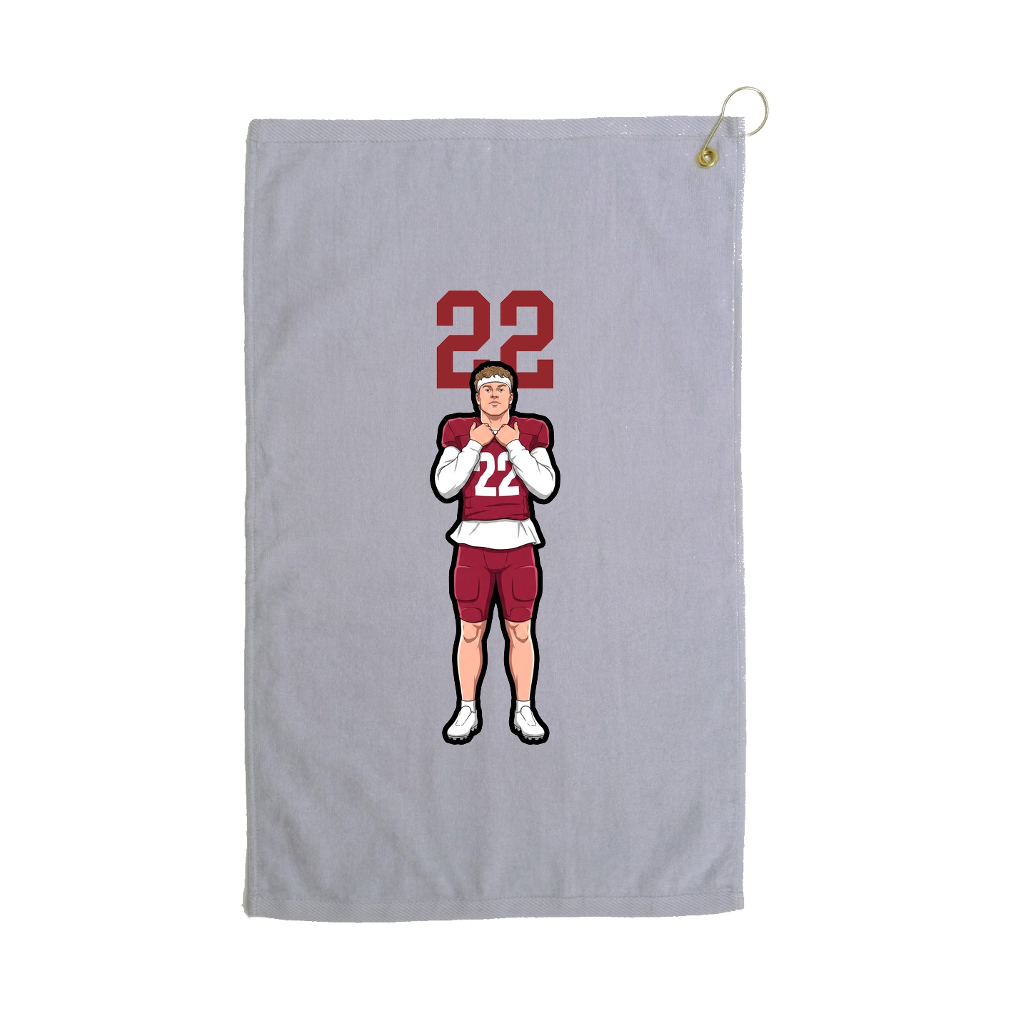 Golf Towel — Number Top in Grey