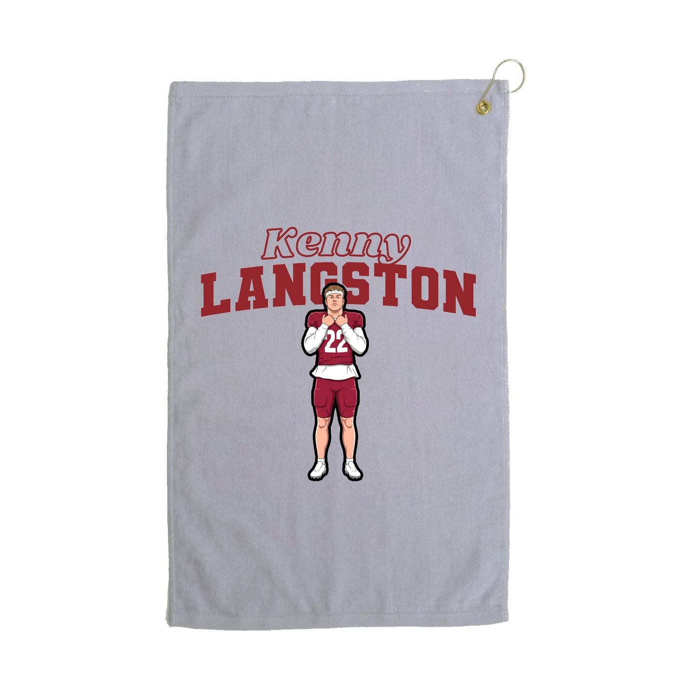 Golf Towel — Name Arch in Grey