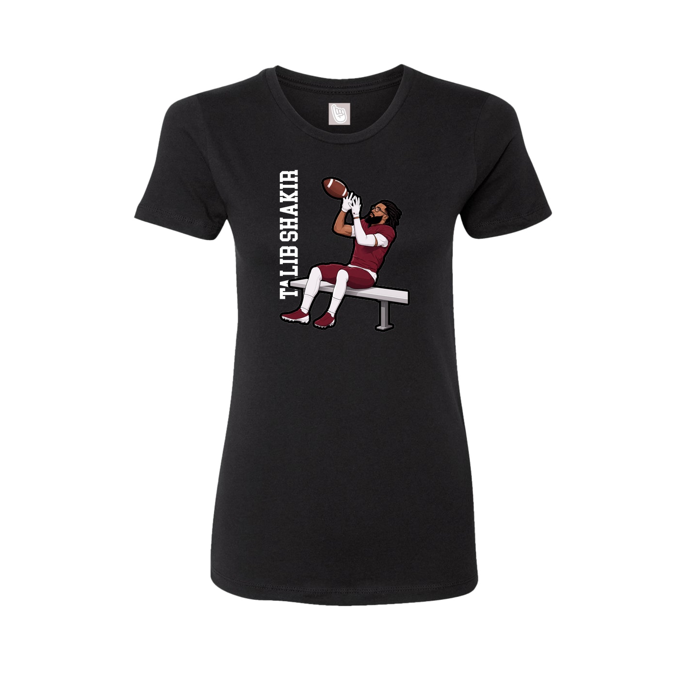 Fitted Women's Tee — Name Vertical in Black