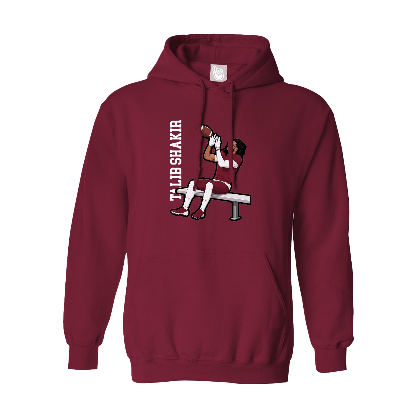 Hoodie — Name Vertical in Cardinal