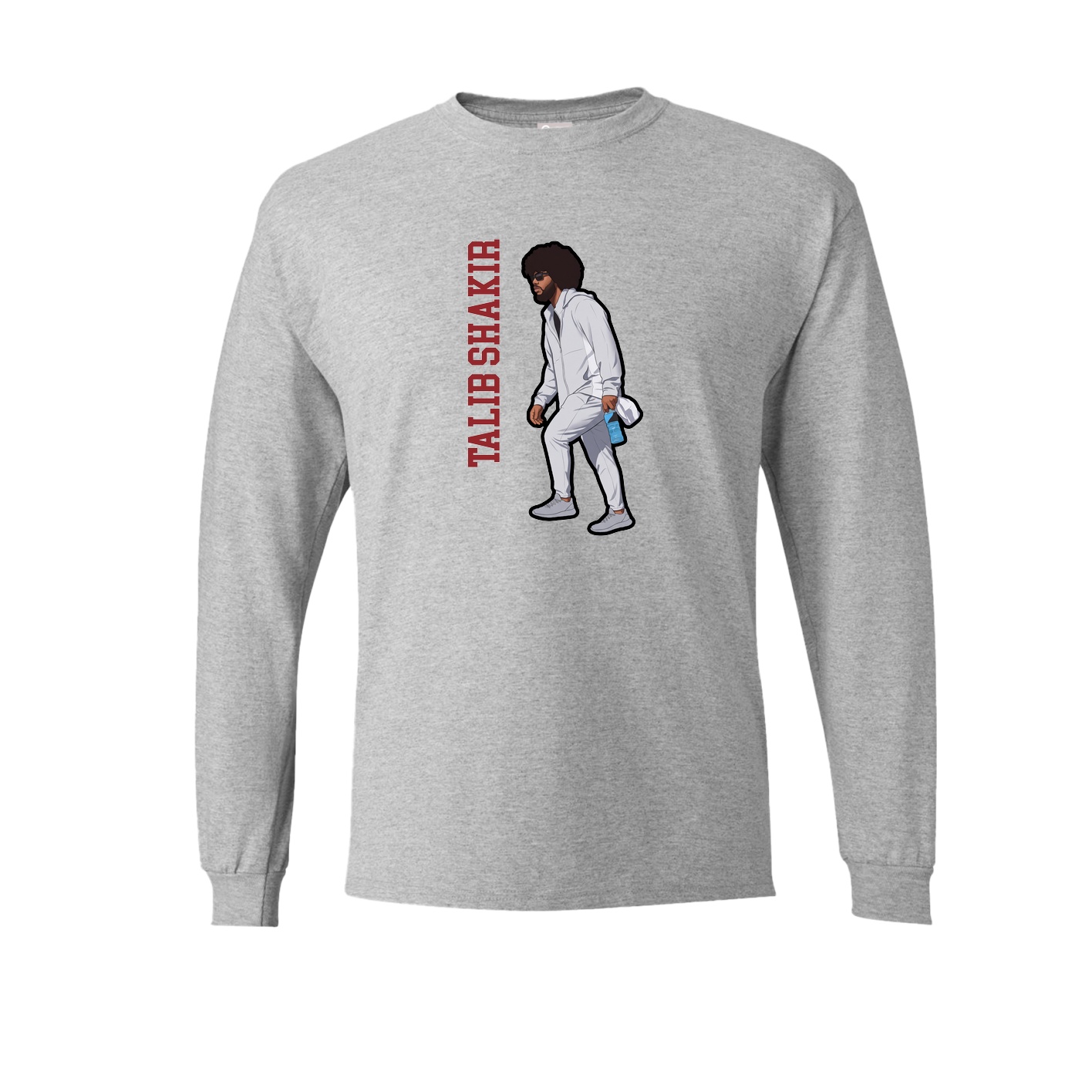 Long Sleeve Tee — Name Vertical in Grey