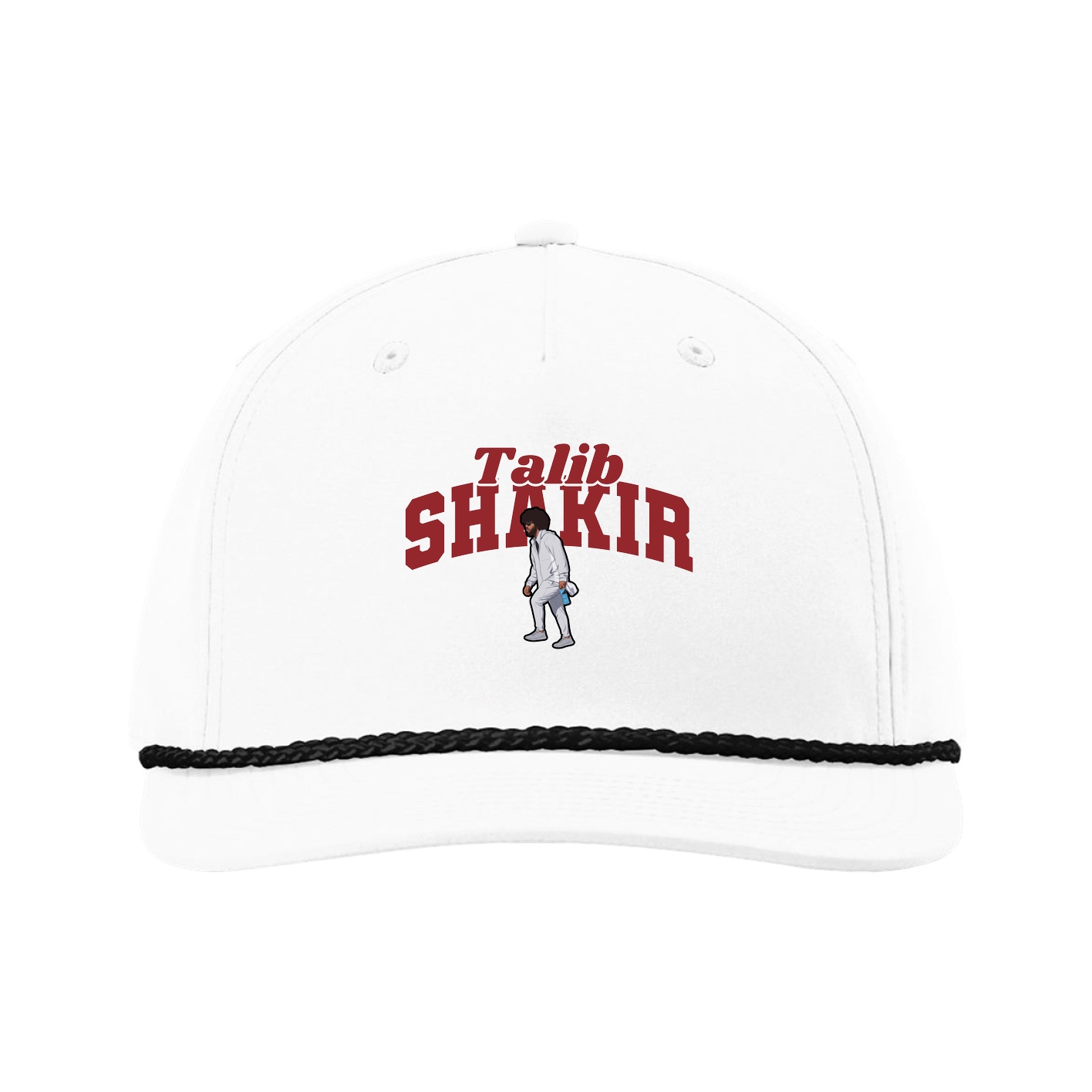 Five-Panel Classic Rope Cap — Signature Arch in White