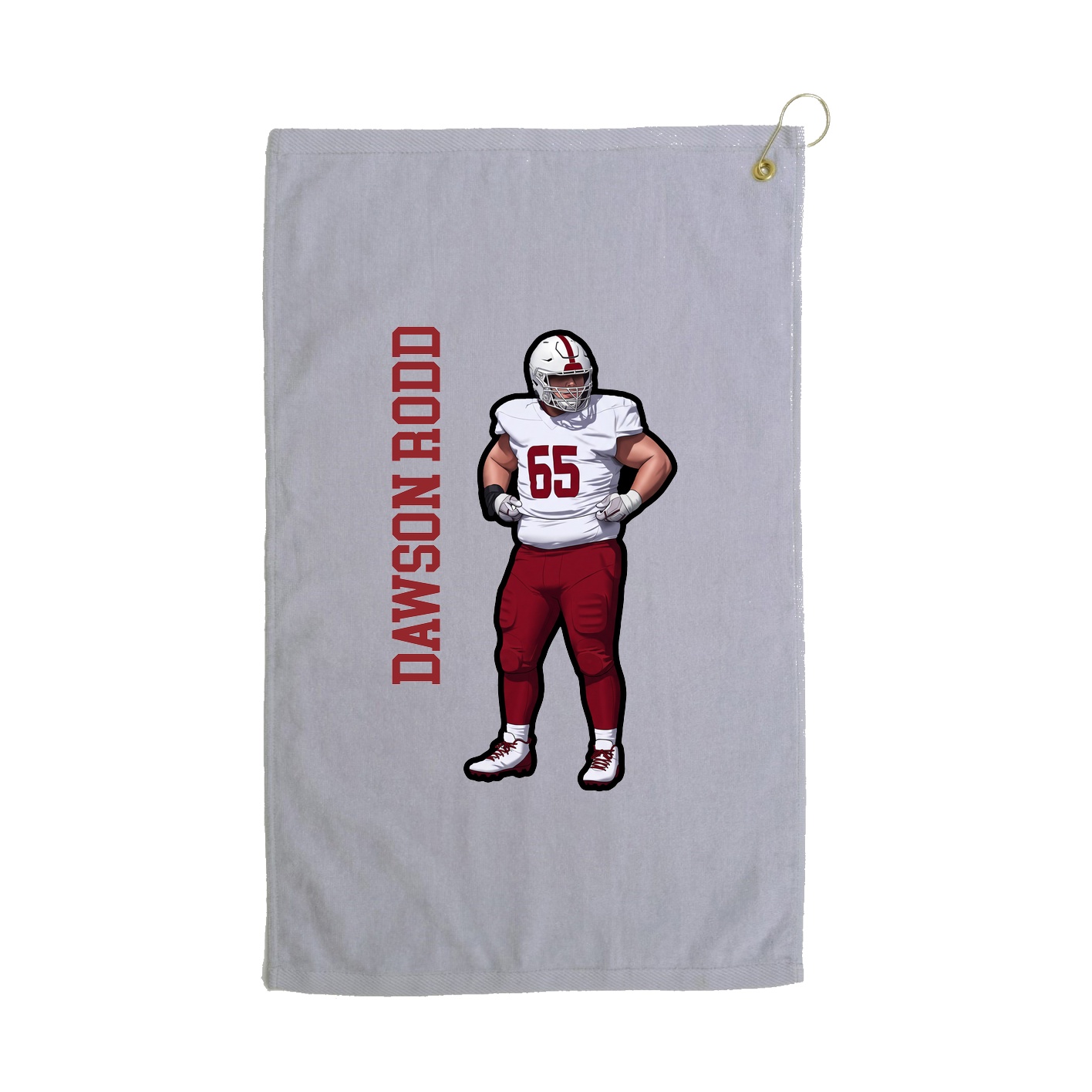 Golf Towel — Name Vertical in Grey