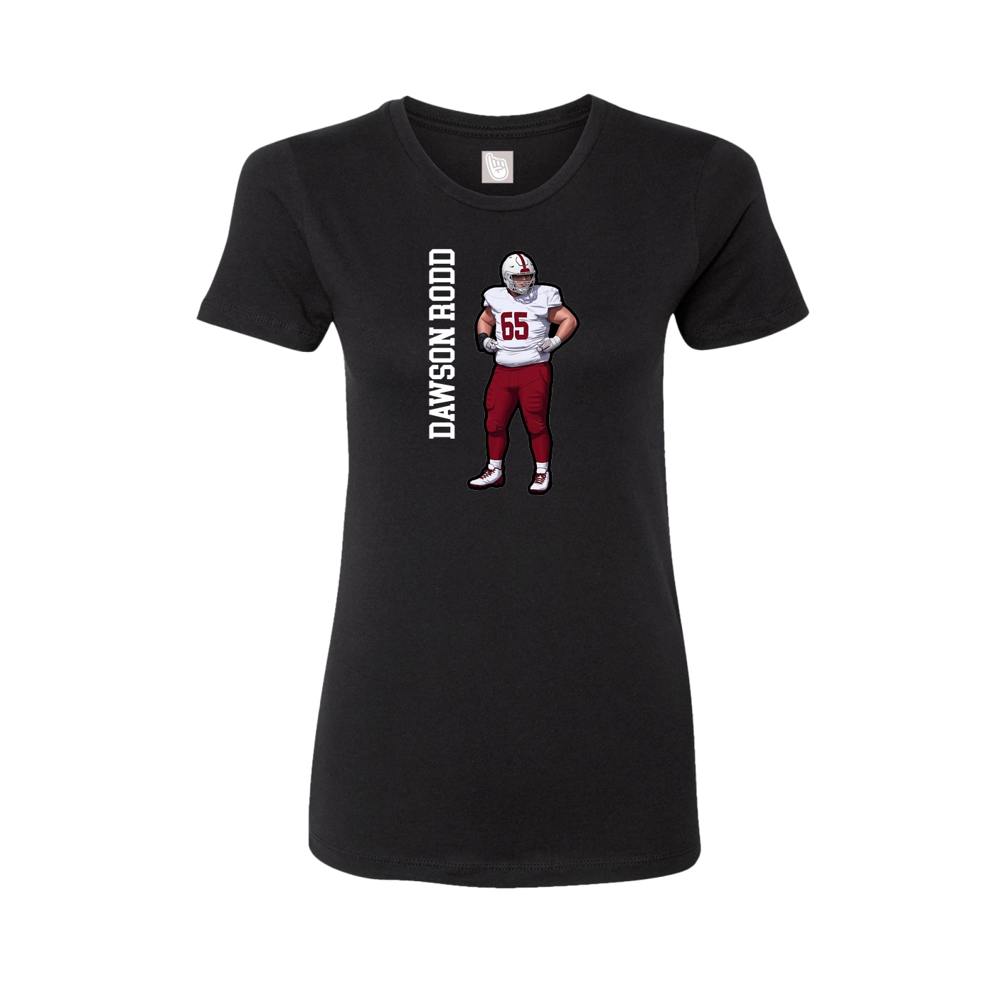 Fitted Women's Tee — Name Vertical in Black