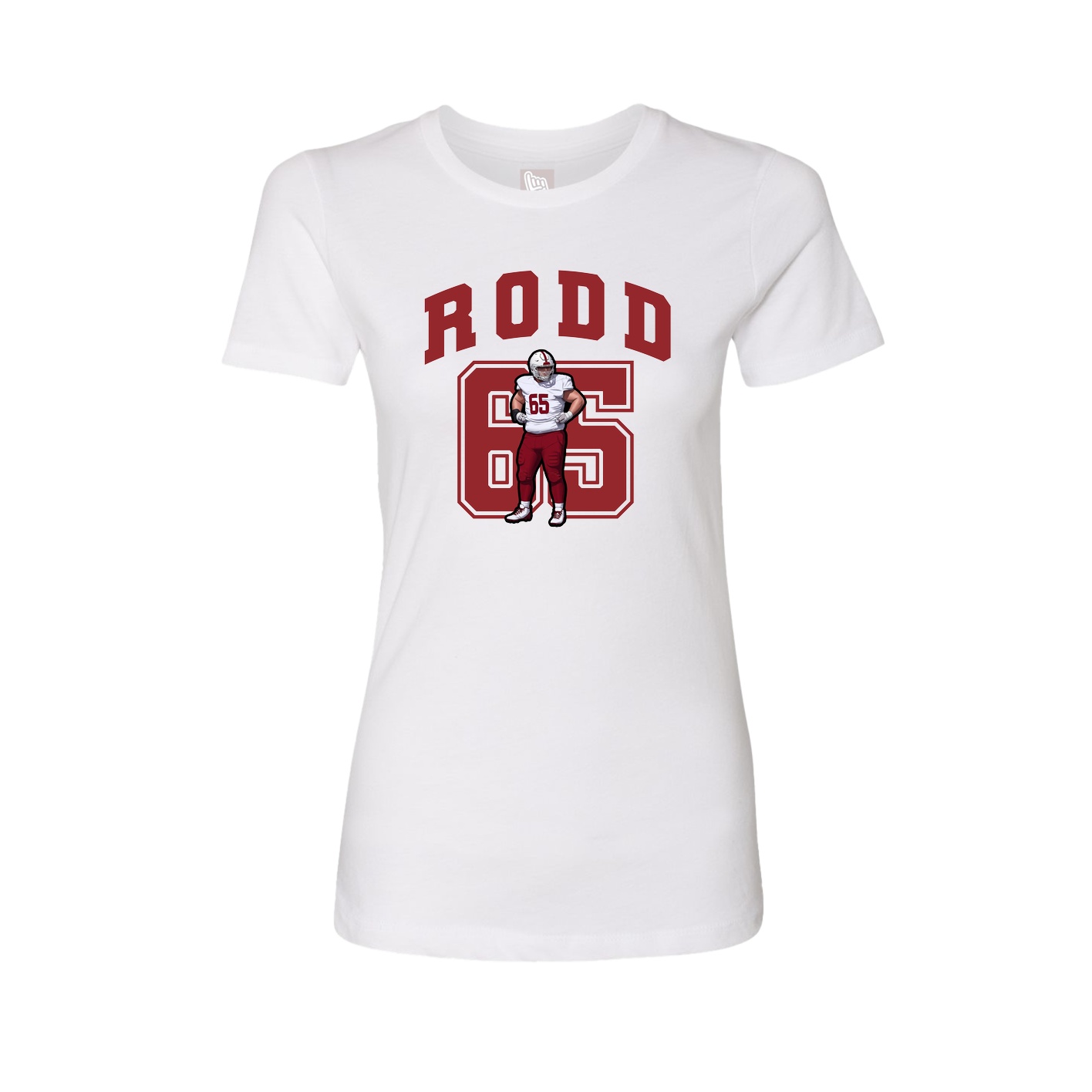 Fitted Women's Tee — Number in White