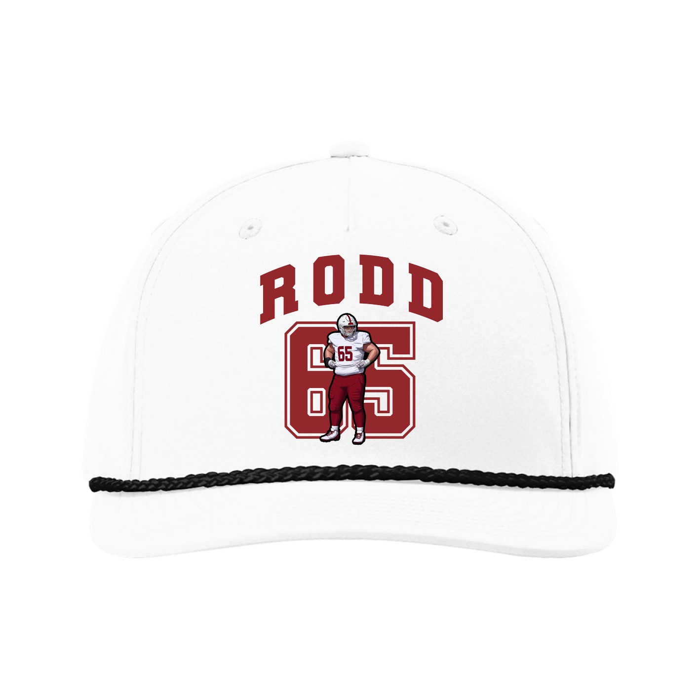 Five-Panel Classic Rope Cap — Number in White