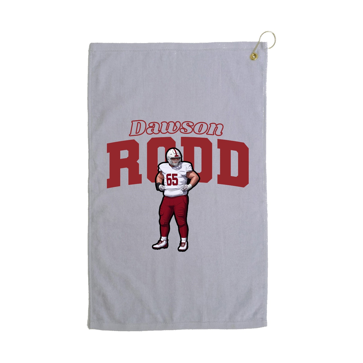 Golf Towel — Name Arch in Grey