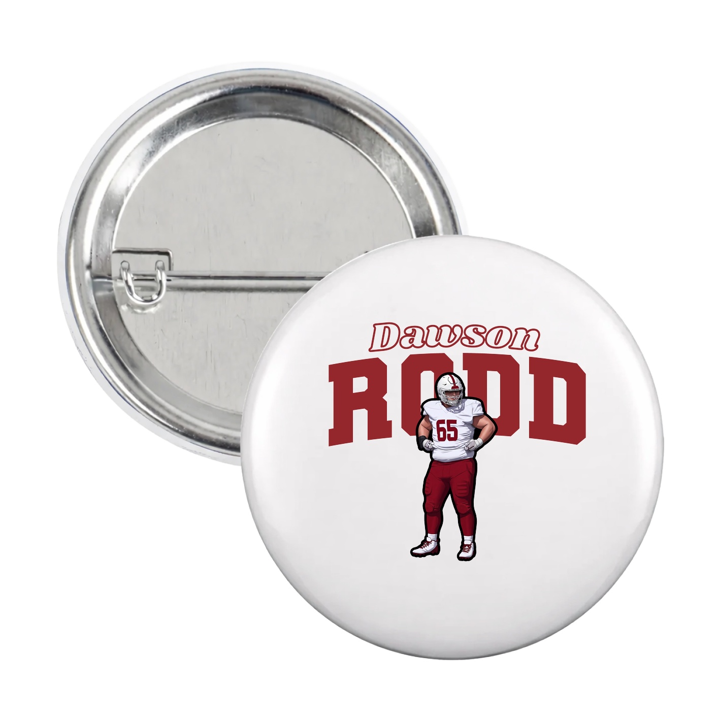 Game Day Button — Name Arch in White