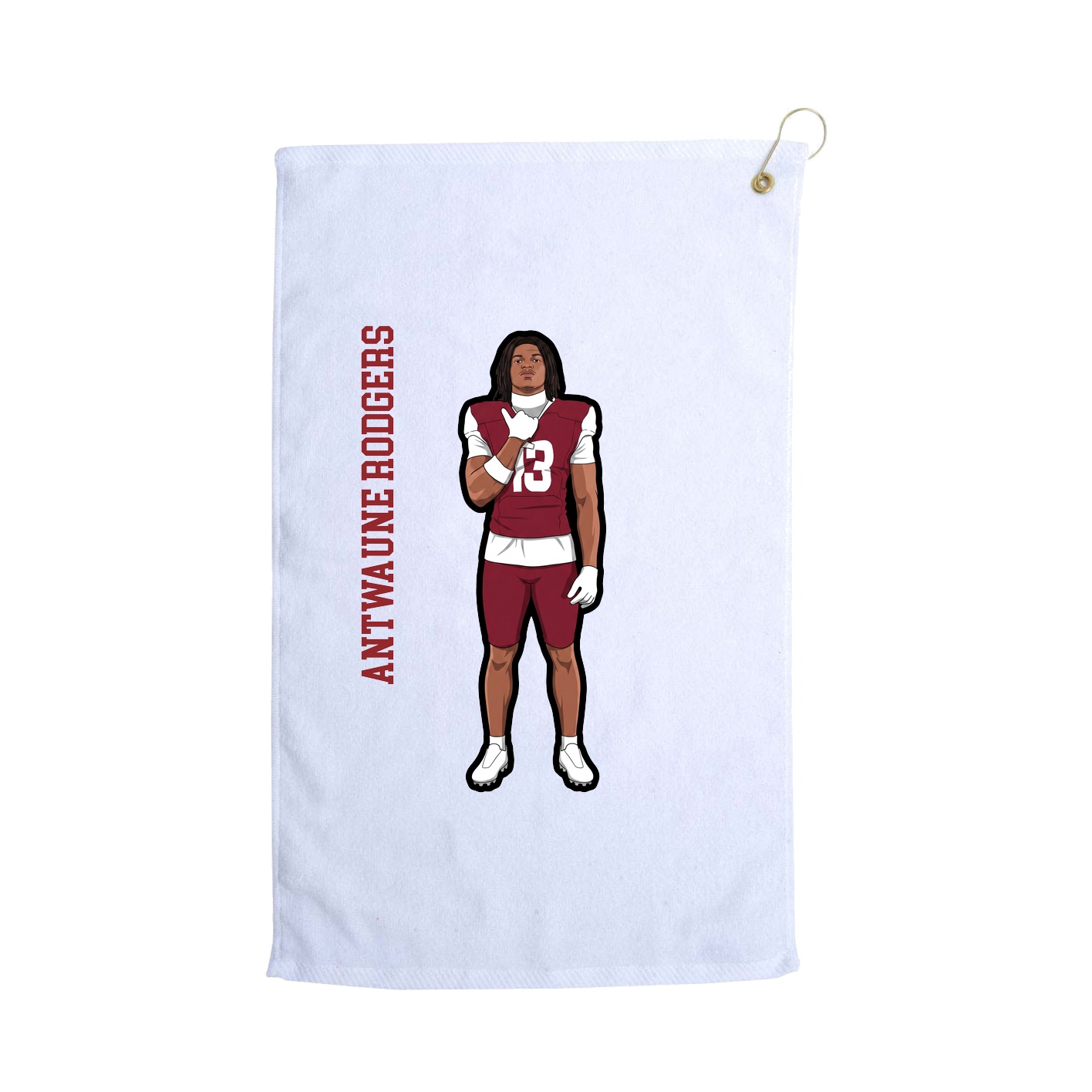 Golf Towel — Name Vertical in White