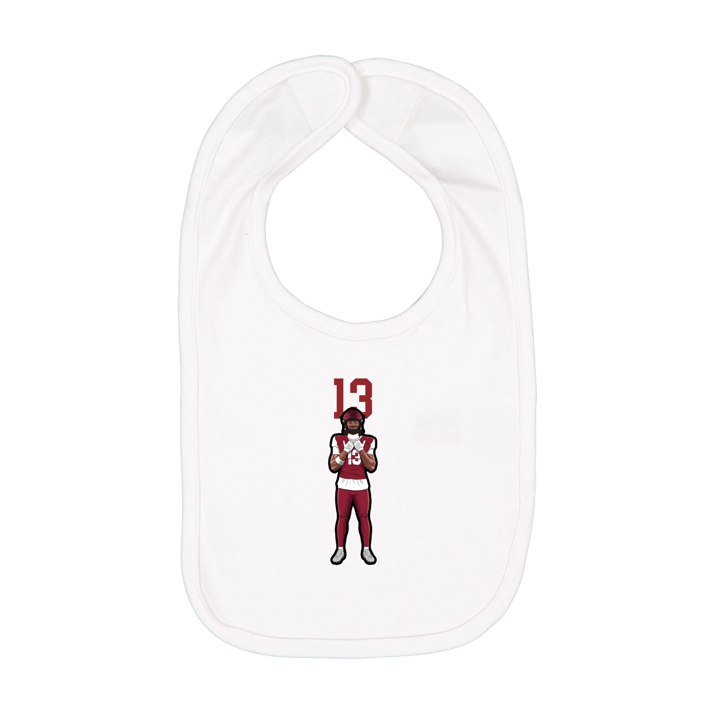 Infant Bib — Number Top in White