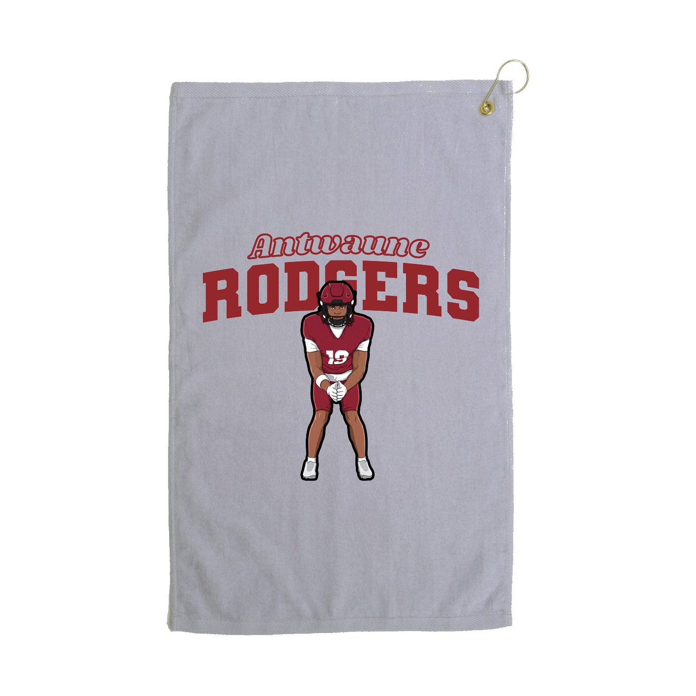 Golf Towel — Name Arch in Grey
