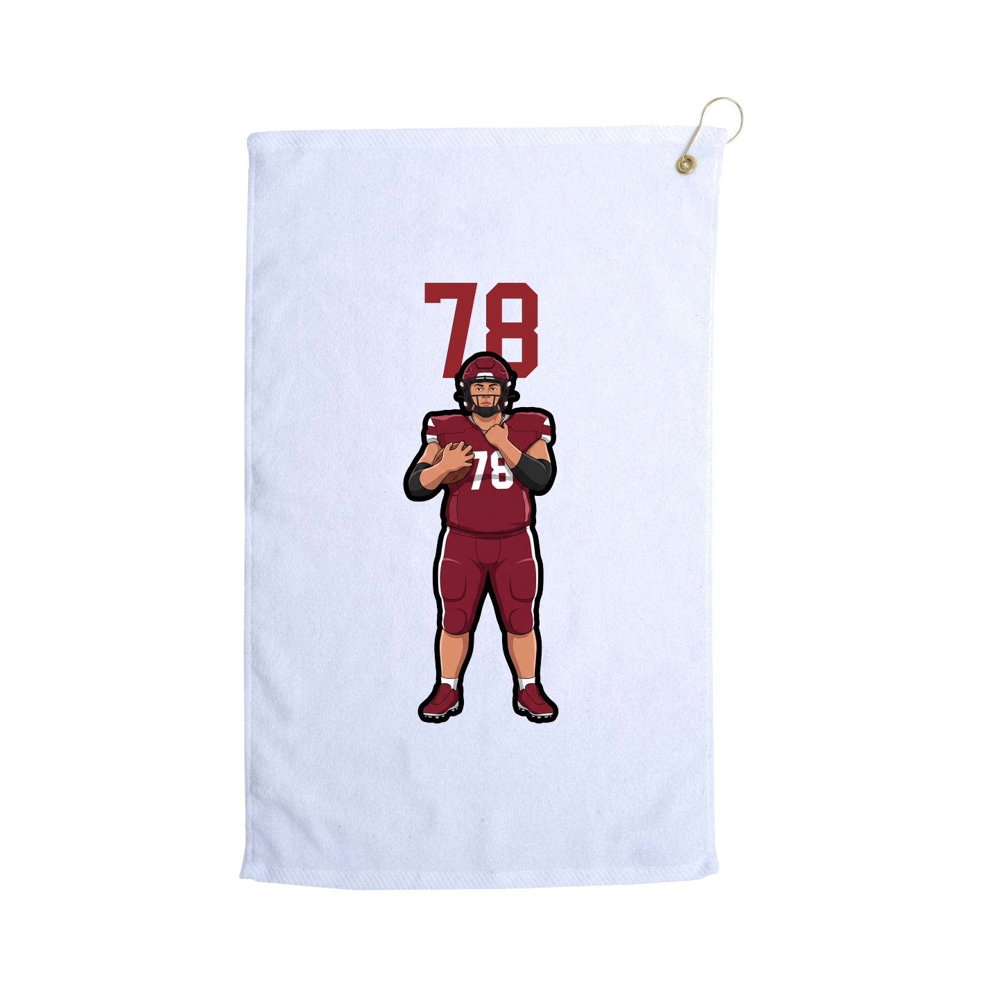 Golf Towel — Number Top in White