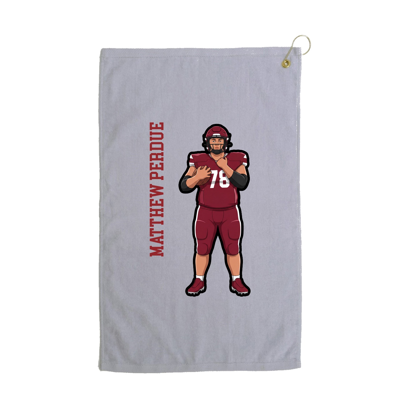 Golf Towel — Name Vertical in Grey