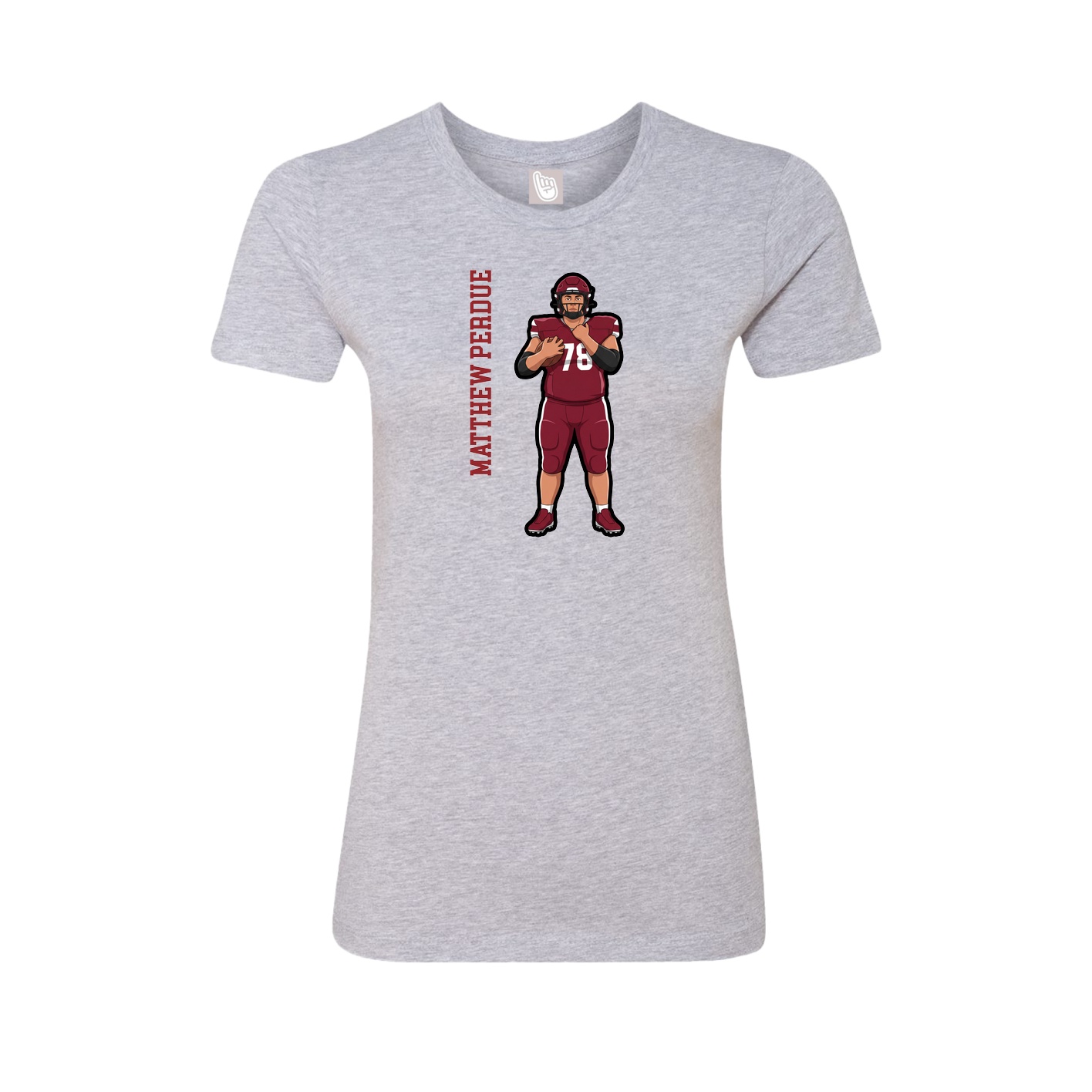 Fitted Women's Tee — Name Vertical in Grey