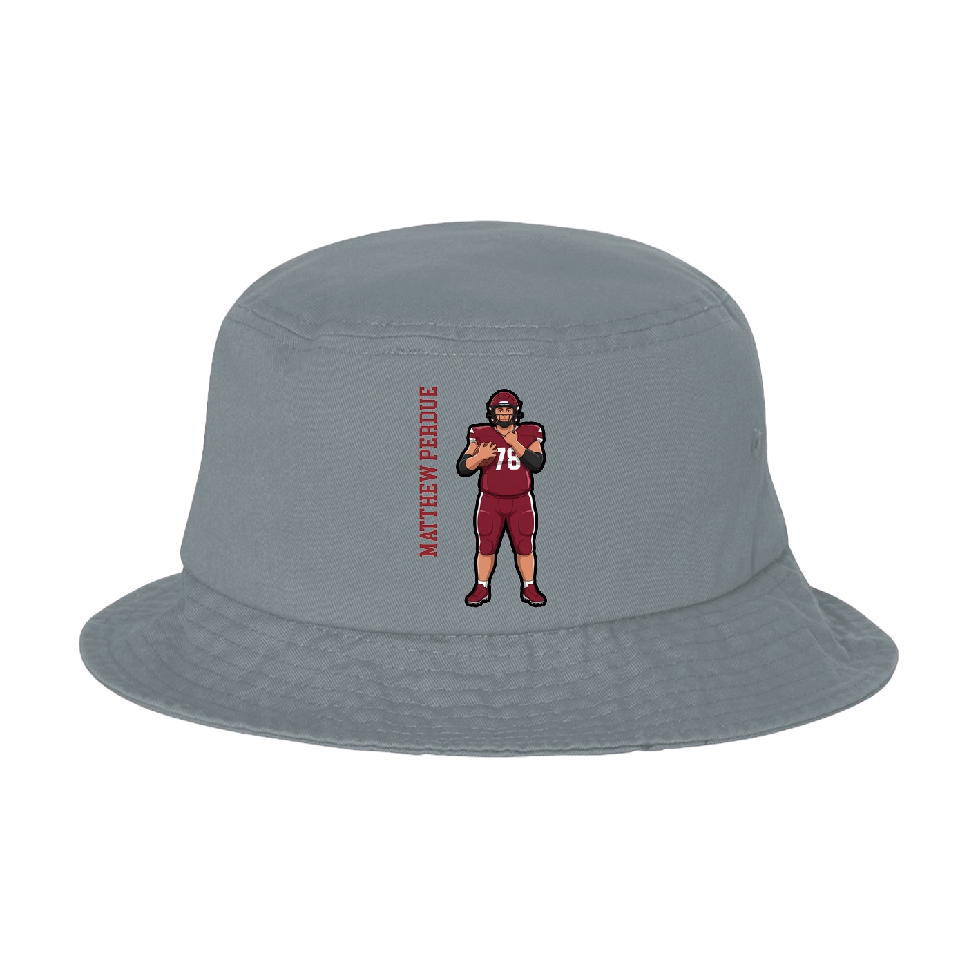 Bucket Cap — Name Vertical in Grey