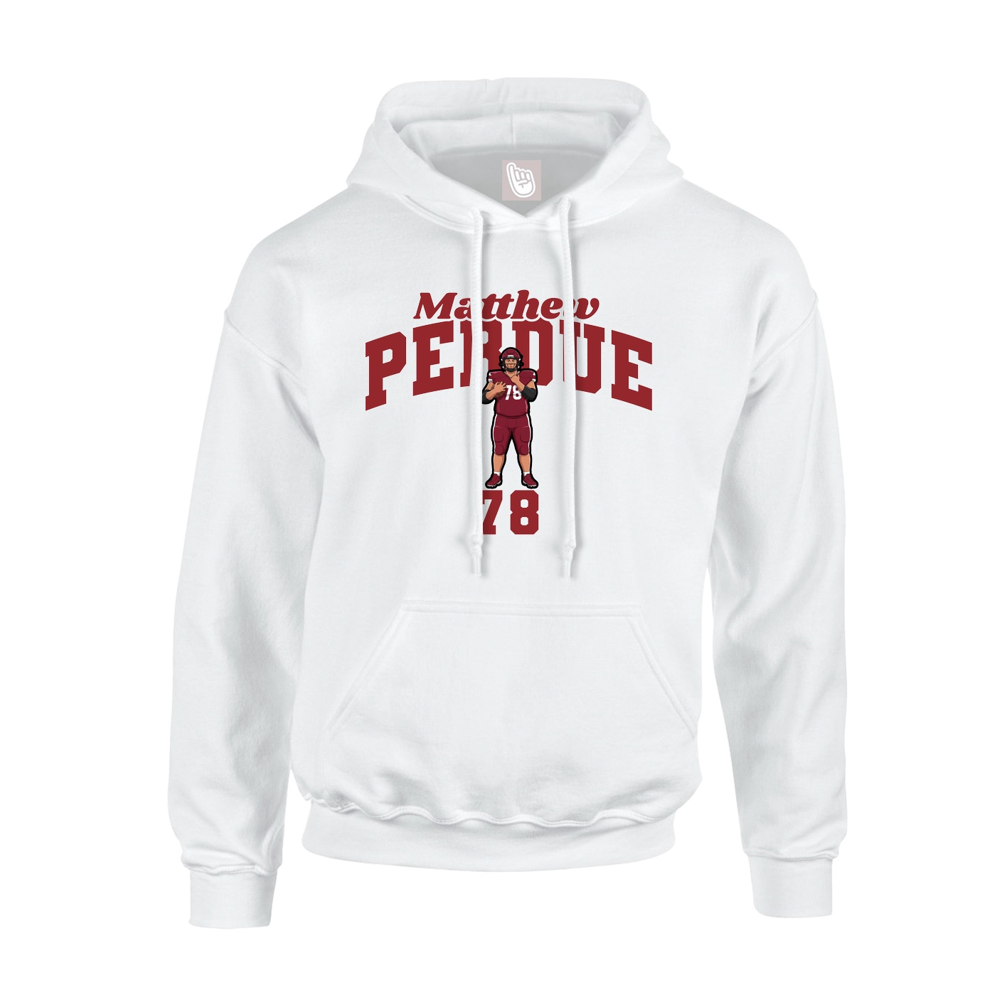 Youth Hoodie — Signature Arch in White