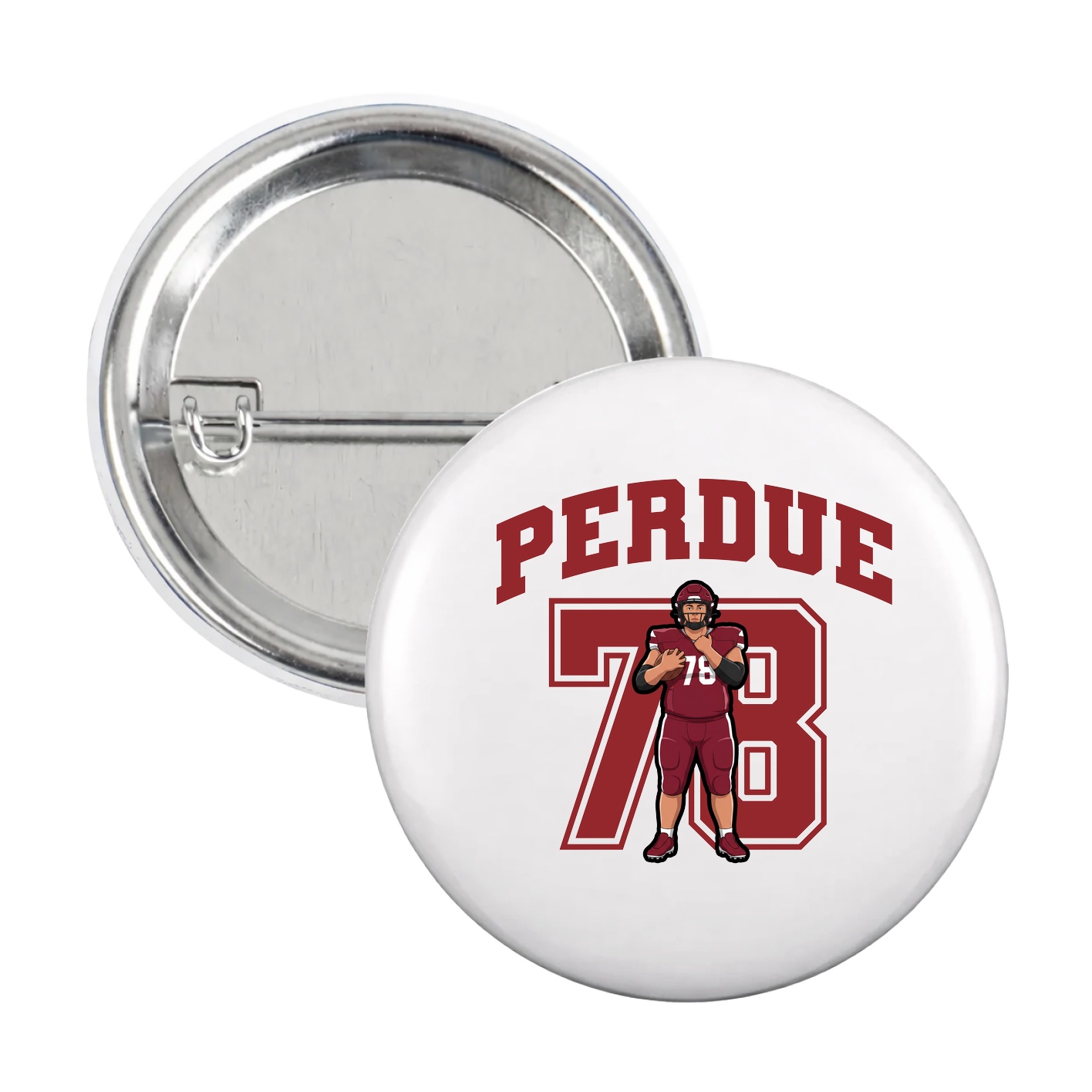 Game Day Button — Number in White