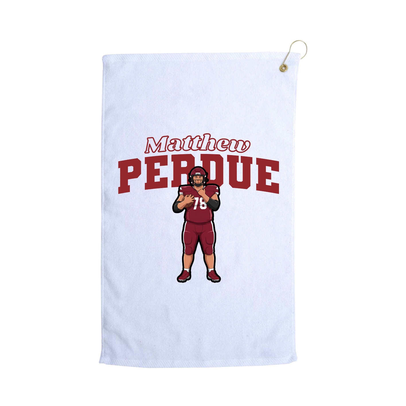 Golf Towel — Name Arch in White