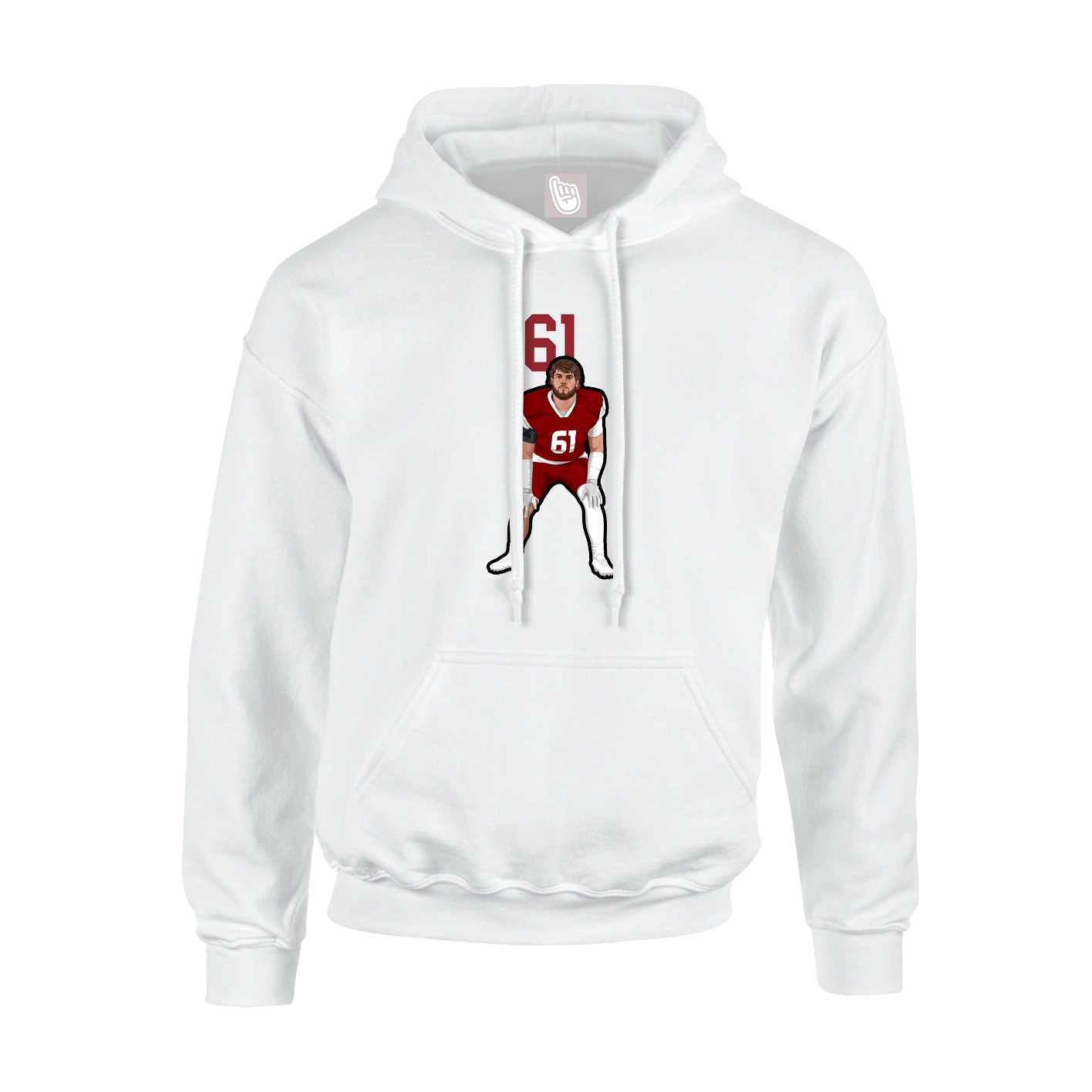Youth Hoodie — Number Top in White