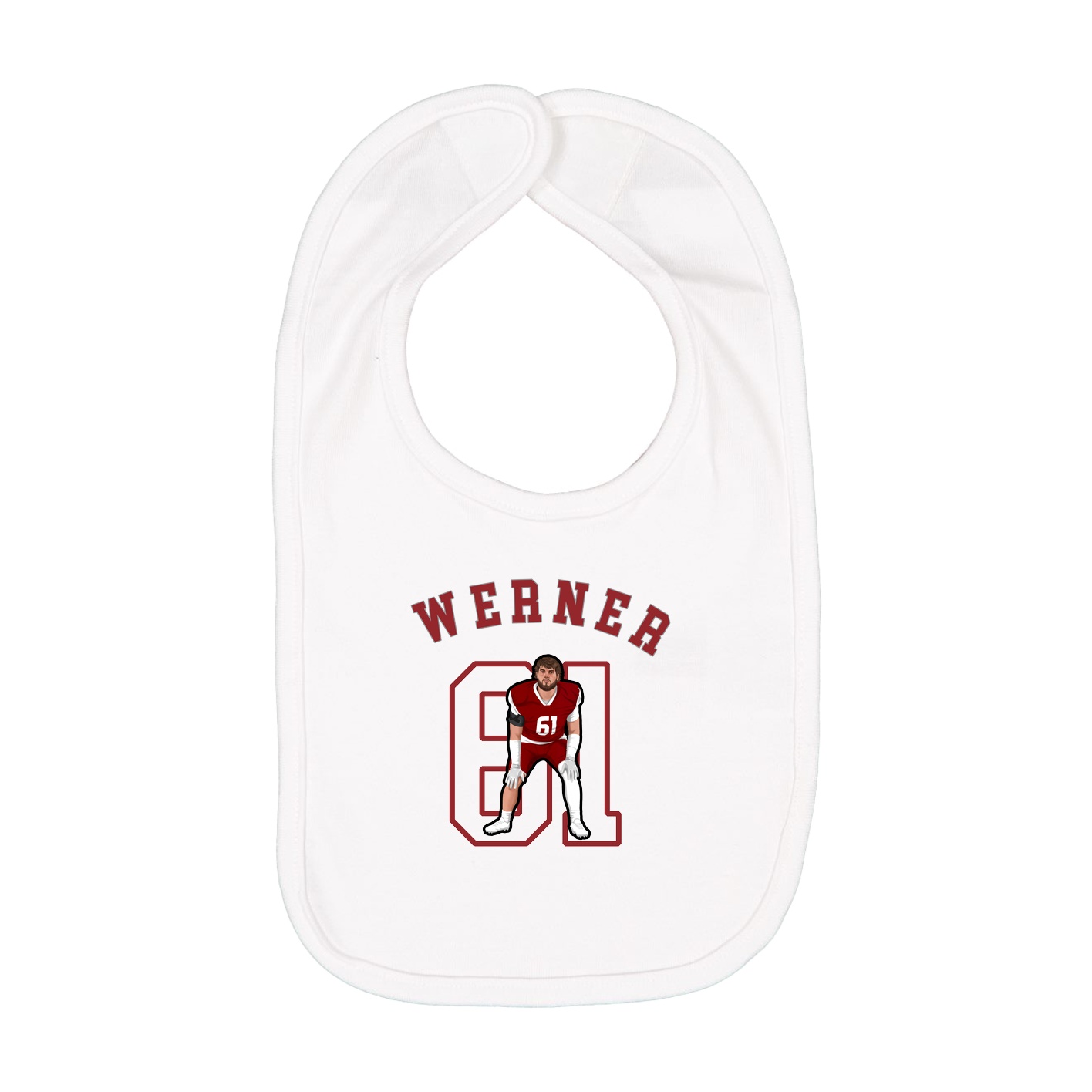 Infant Bib — Shirsey Arch in White