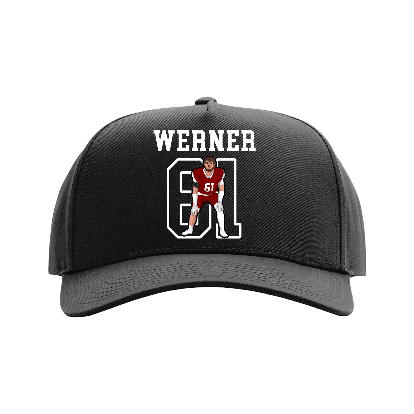 Full Fabric Five-Panel Champ Cap — Shirsey in Black