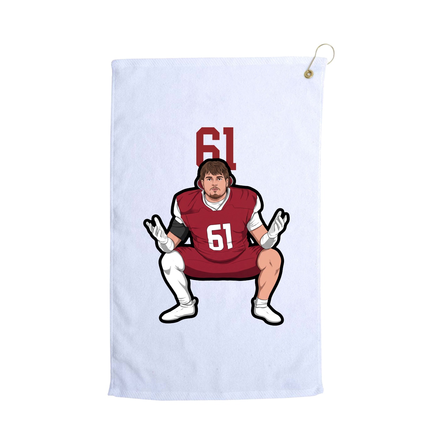 Golf Towel — Number Top in White