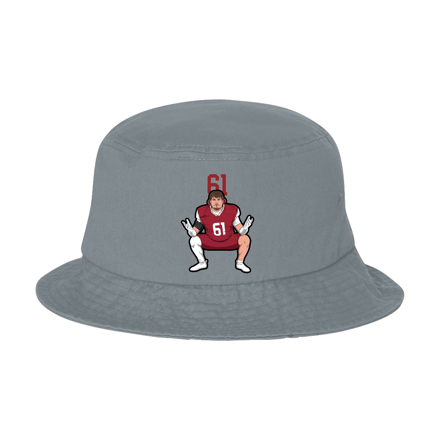 Bucket Cap — Number Top in Grey