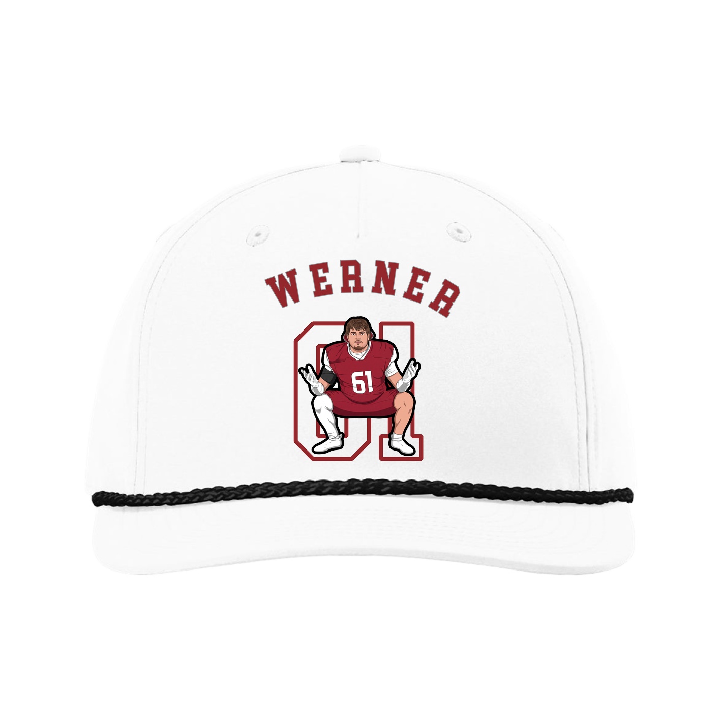 Five-Panel Classic Rope Cap — Shirsey Arch in White