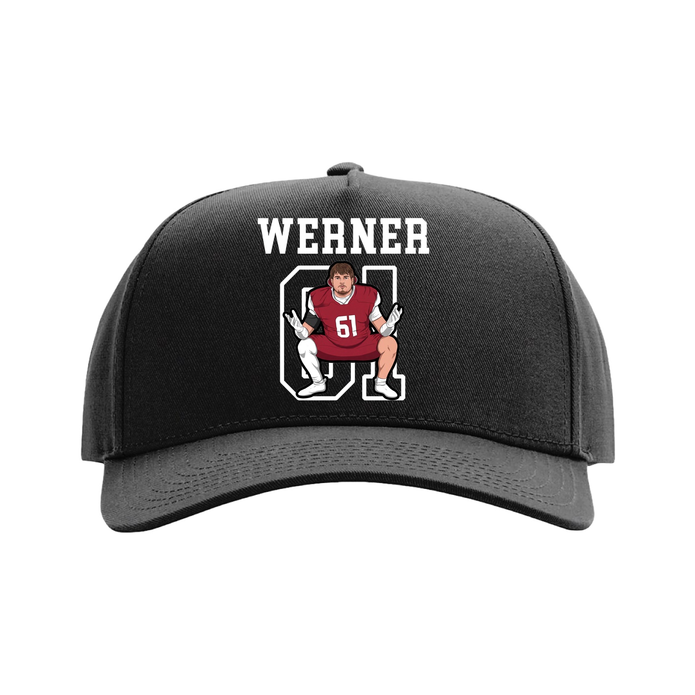 Full Fabric Five-Panel Champ Cap — Shirsey in Black