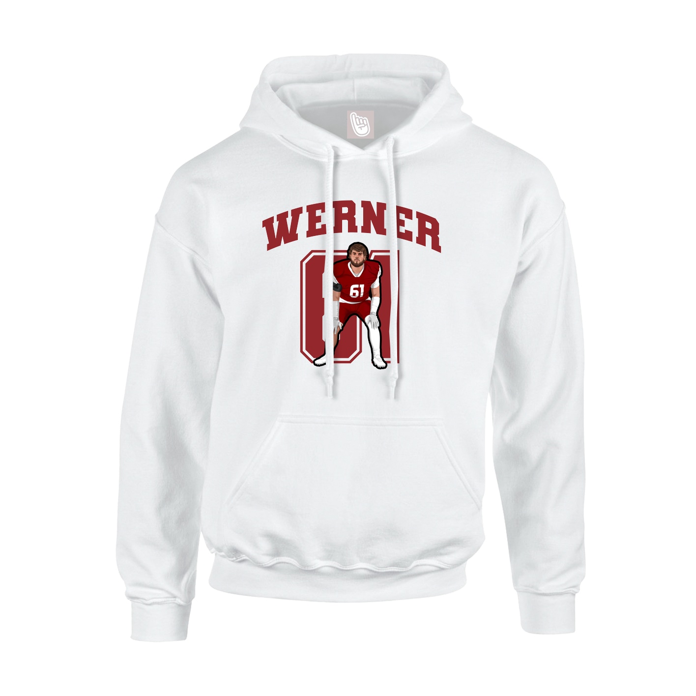Hoodie — Number in White