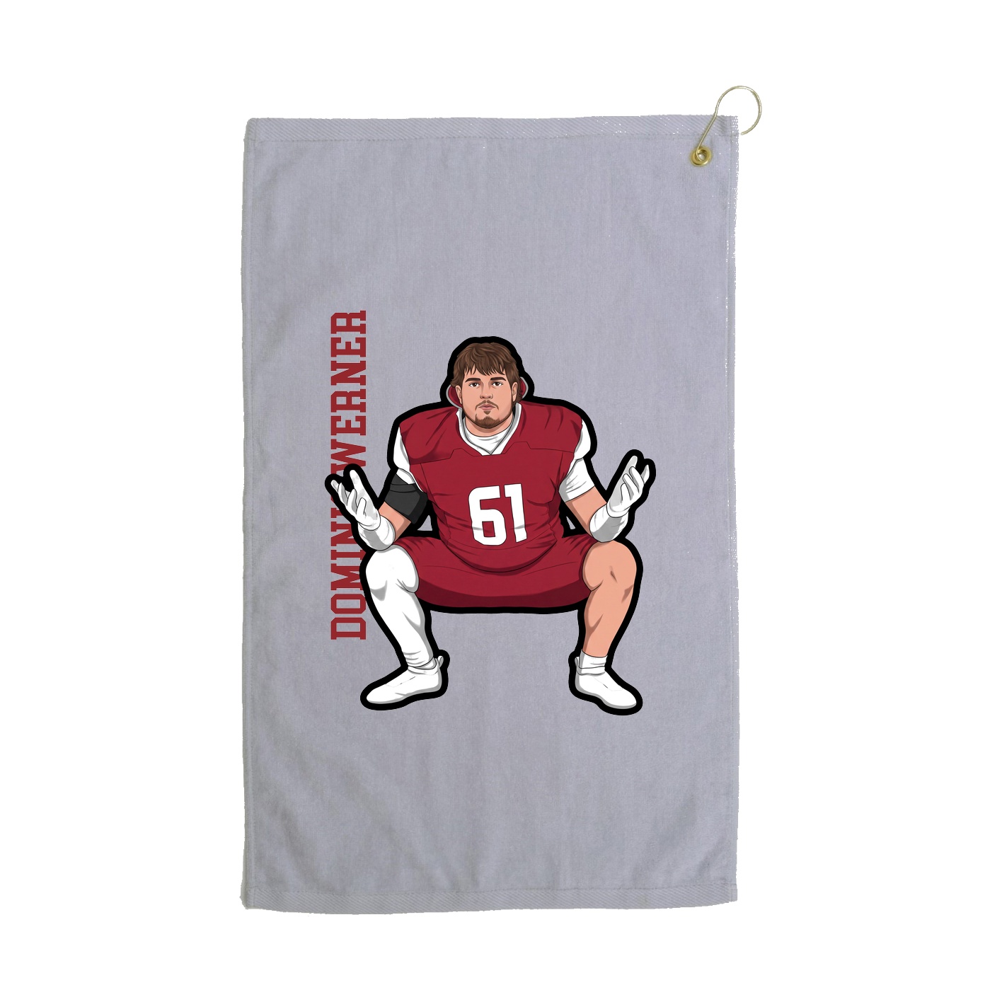Golf Towel — Name Vertical in Grey